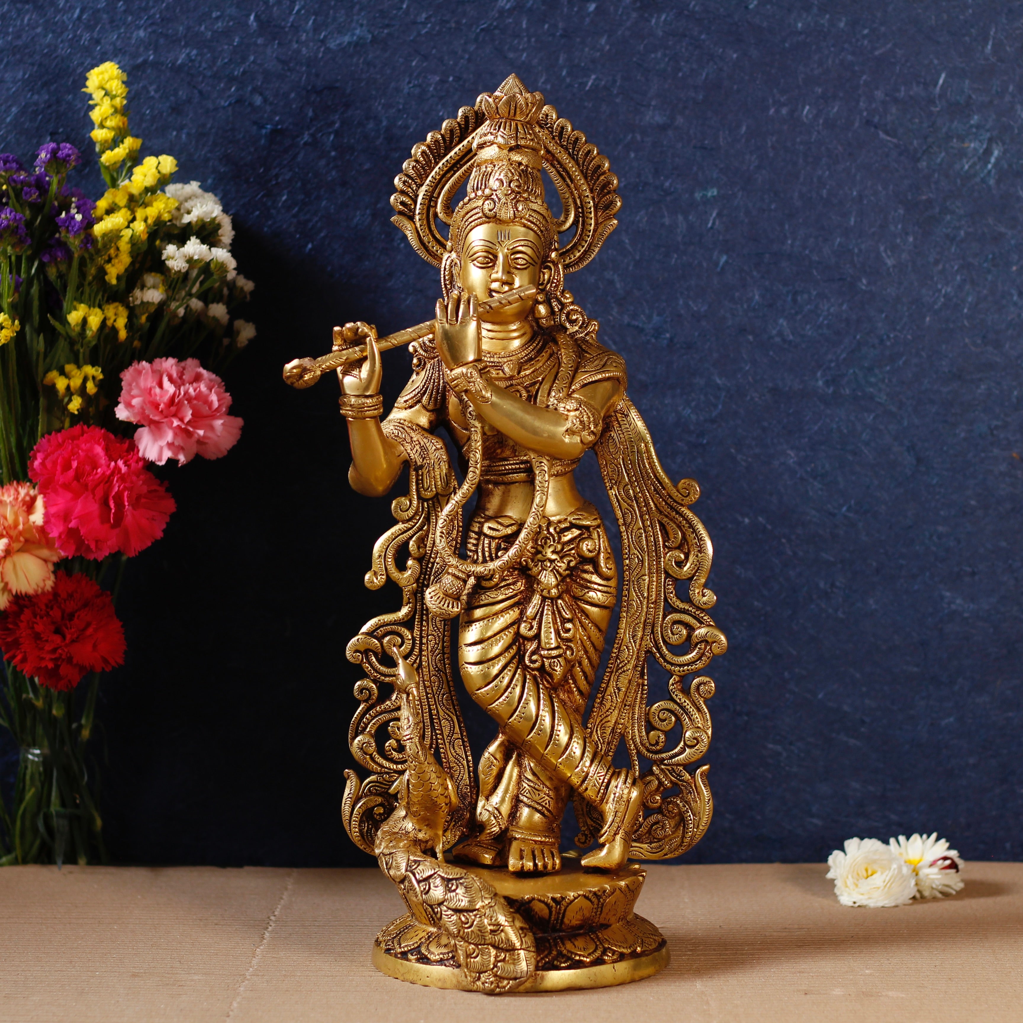 18" Brass Lord Krishna Idol