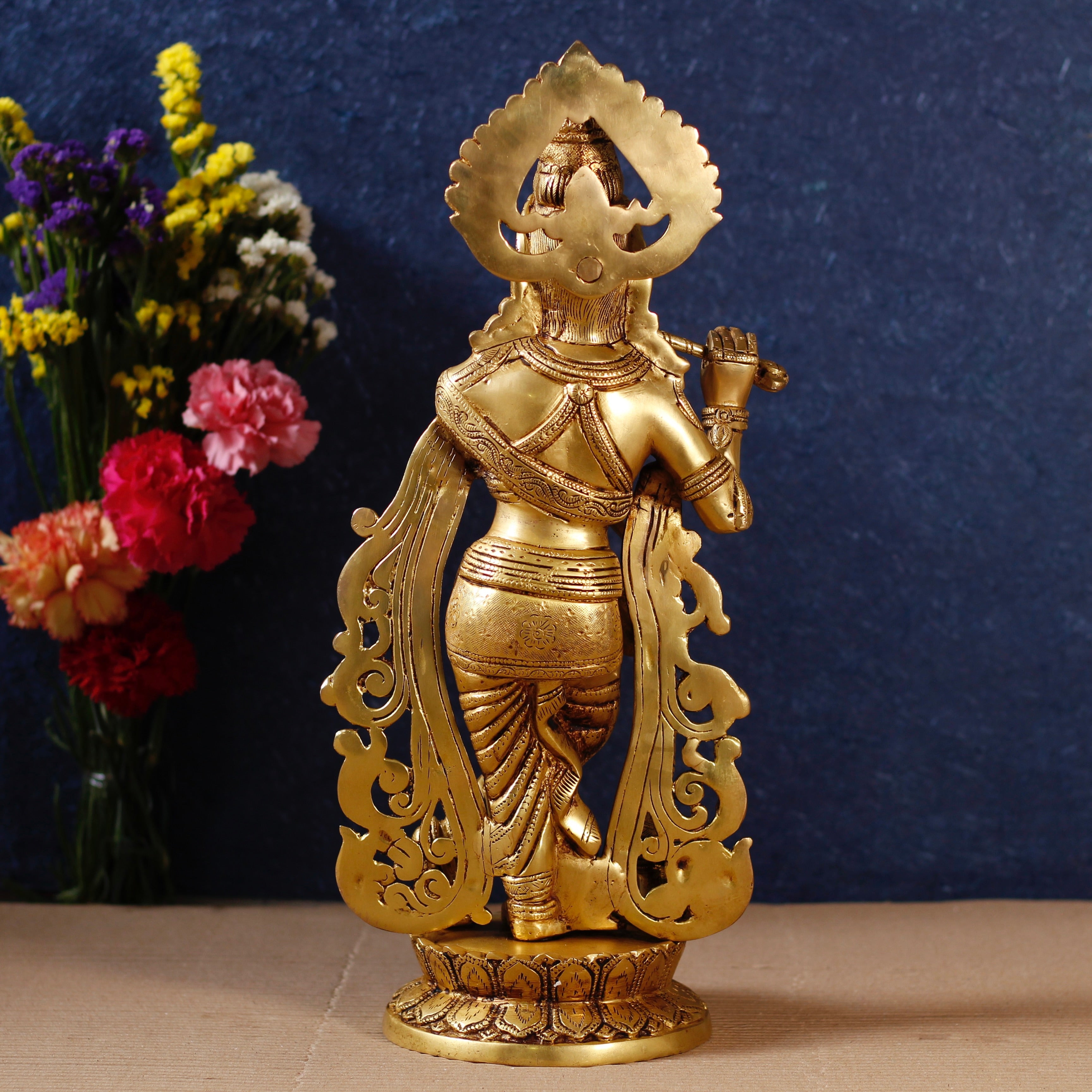 18" Brass Lord Krishna Idol