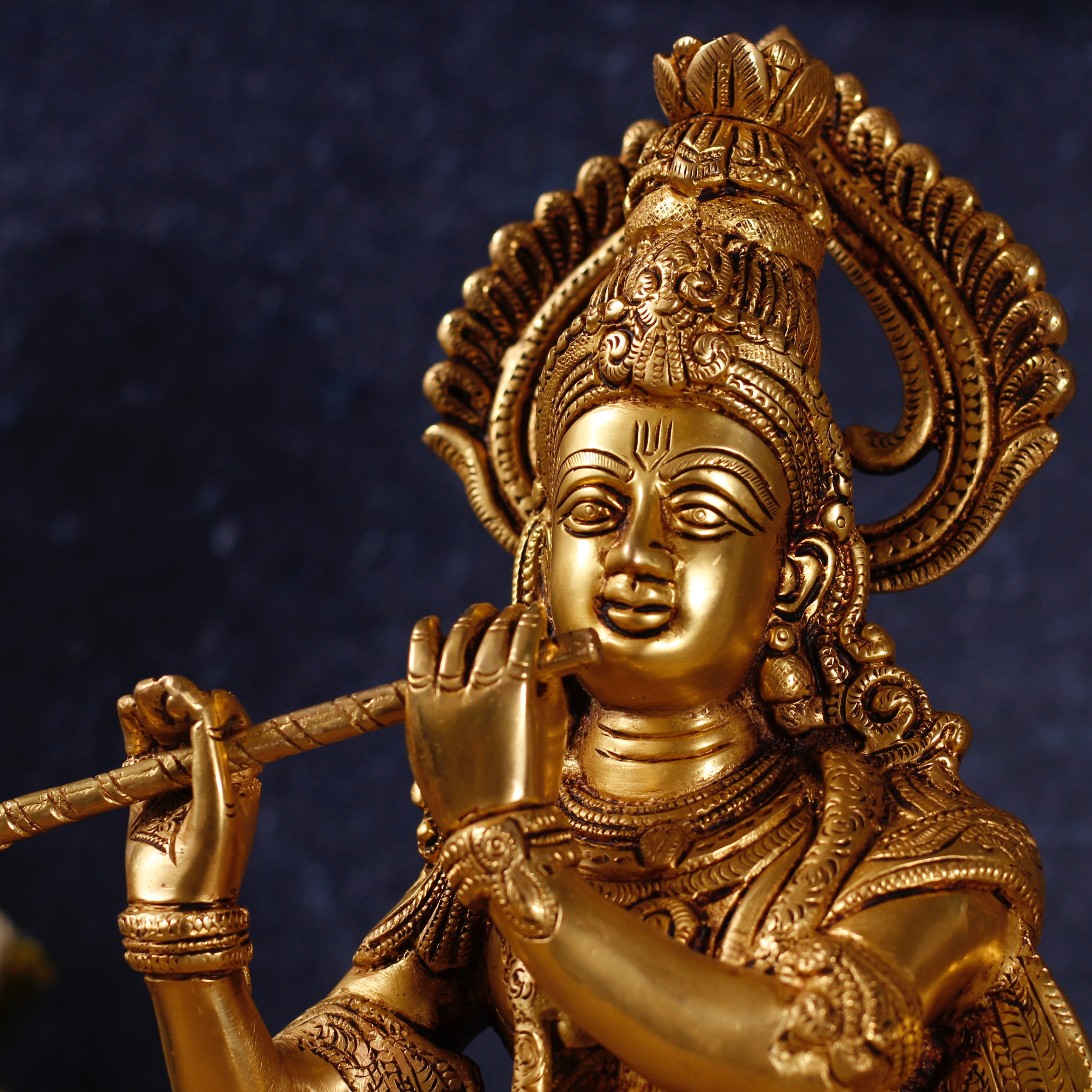 18" Brass Lord Krishna Idol