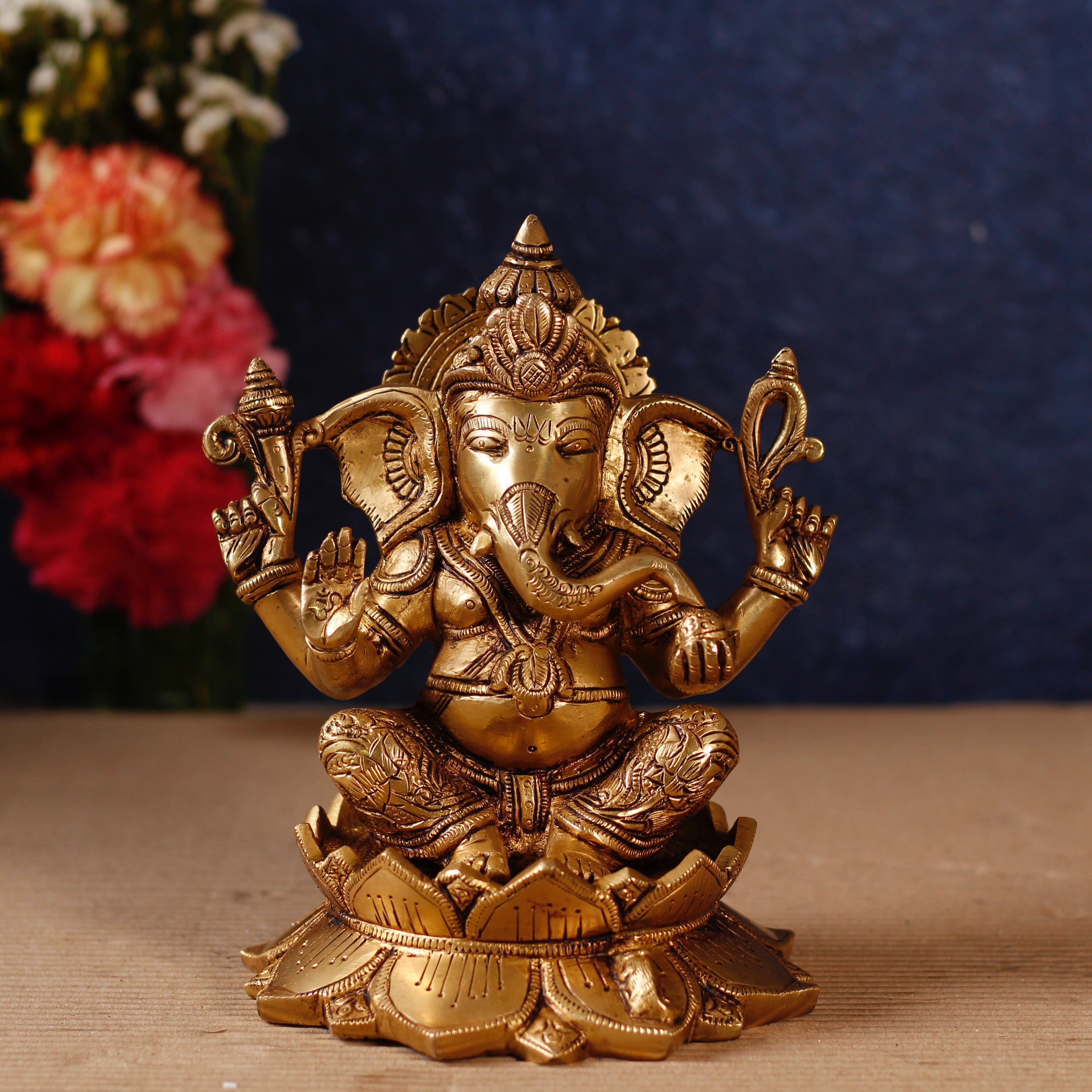 Lord Ganesha Sitting on Lotus