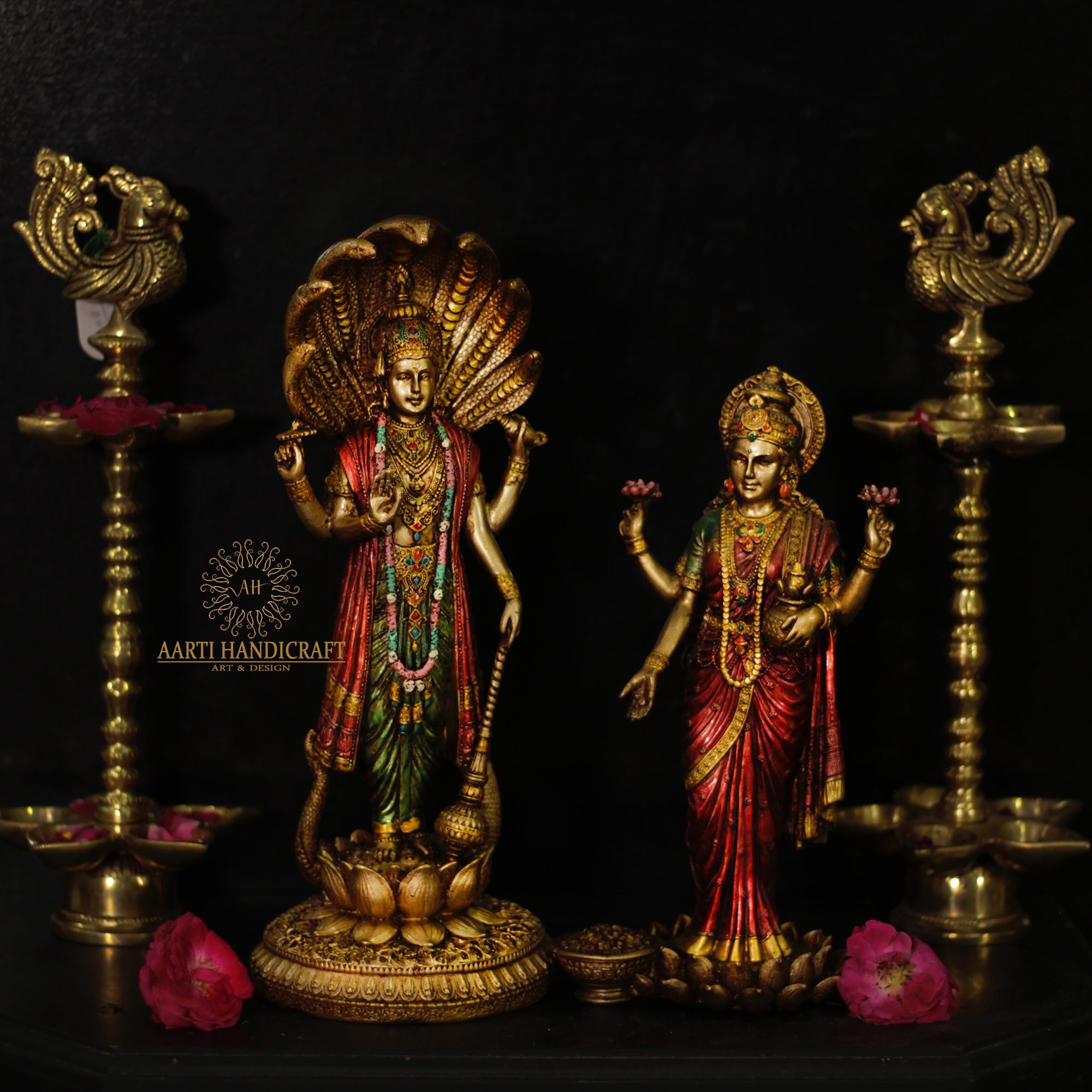 12" Vishnu Lakshmi in Marble Dust
