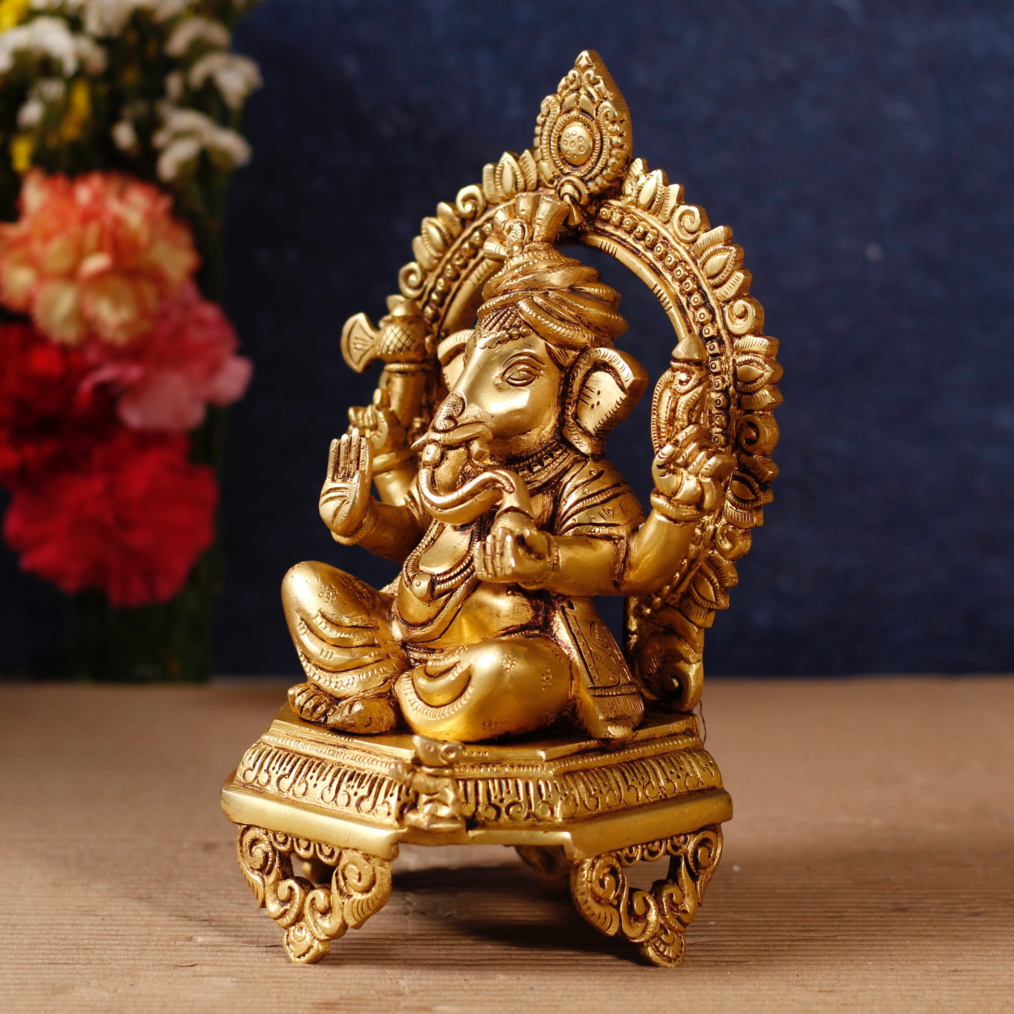Brass Lord Ganesha 10.5"