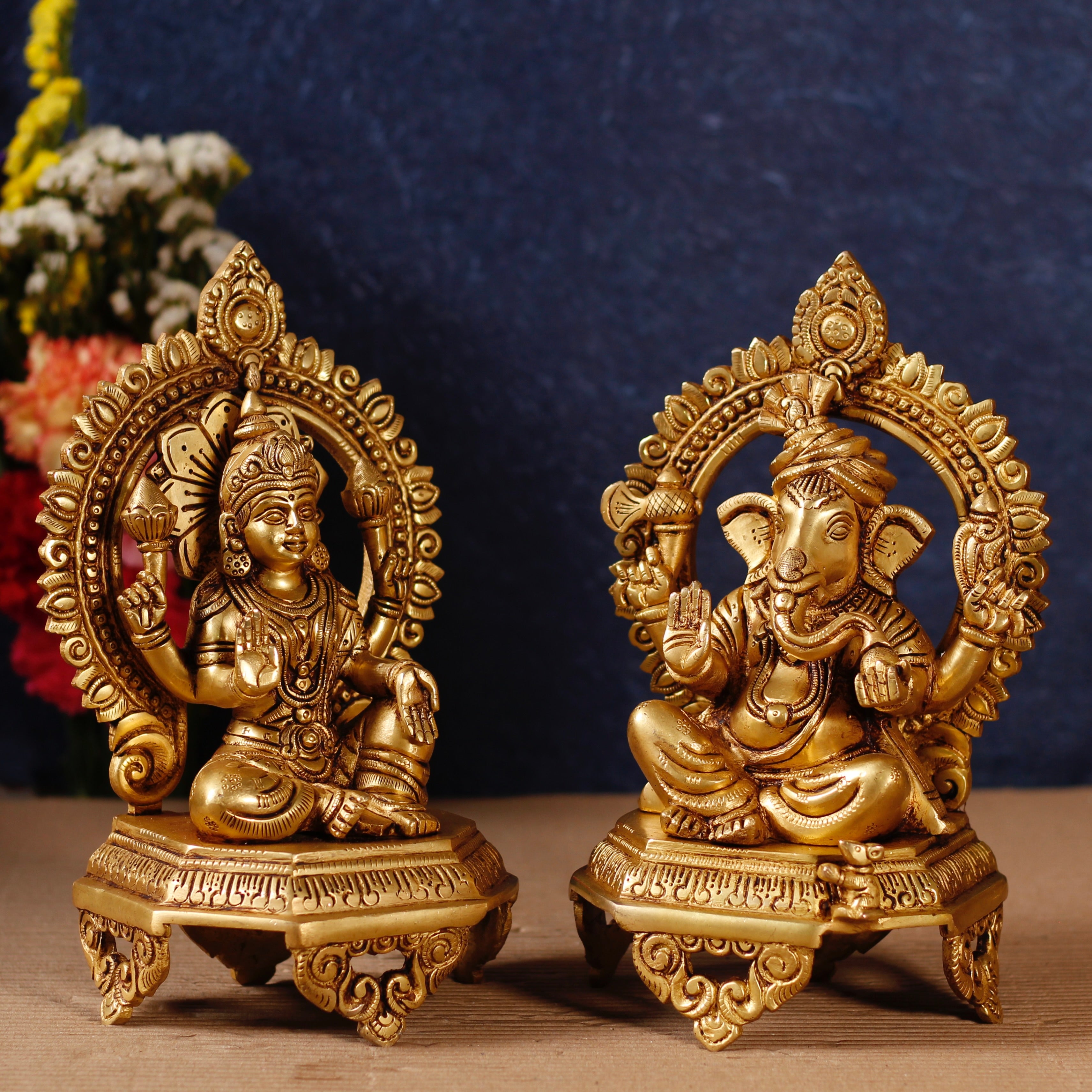 Lord ganesha and lakshmi pair