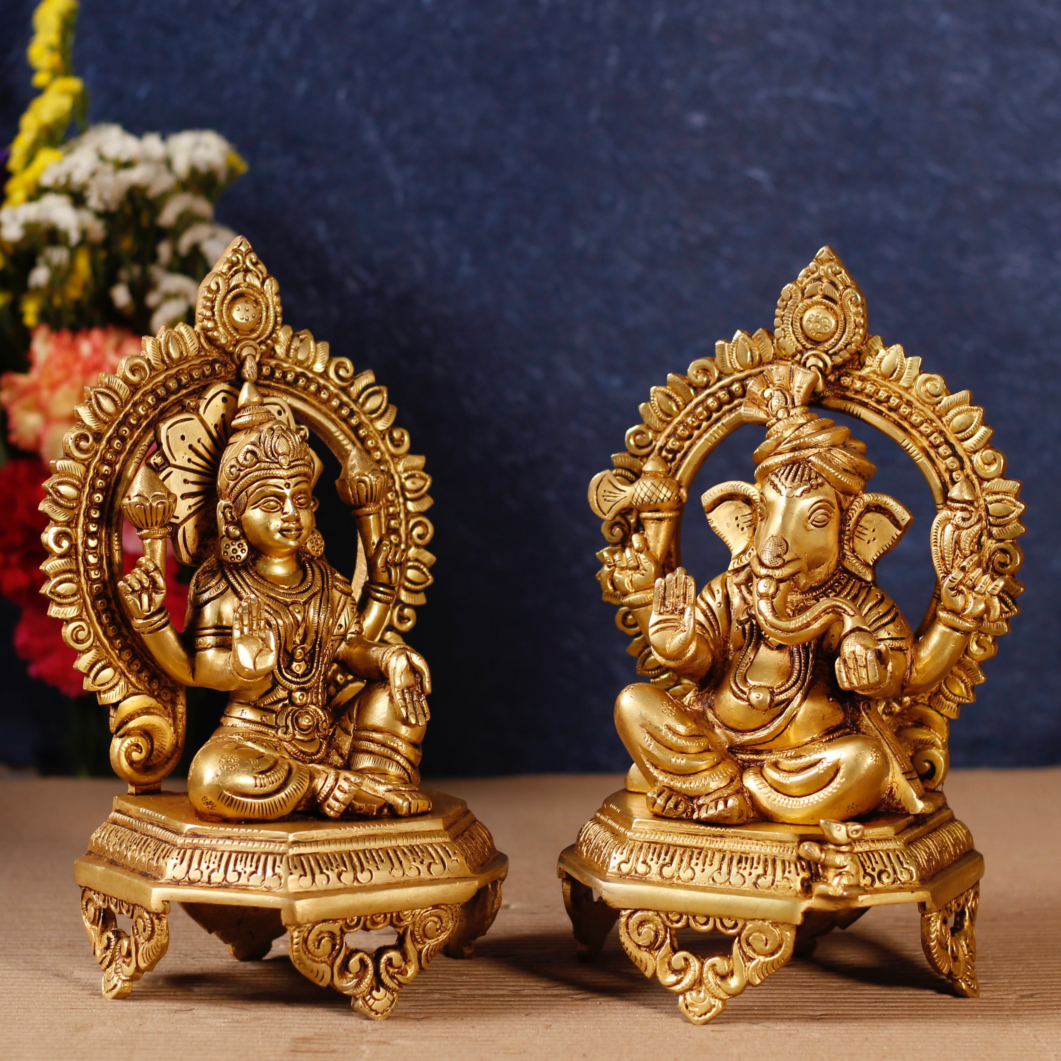 Lord ganesha and lakshmi pair