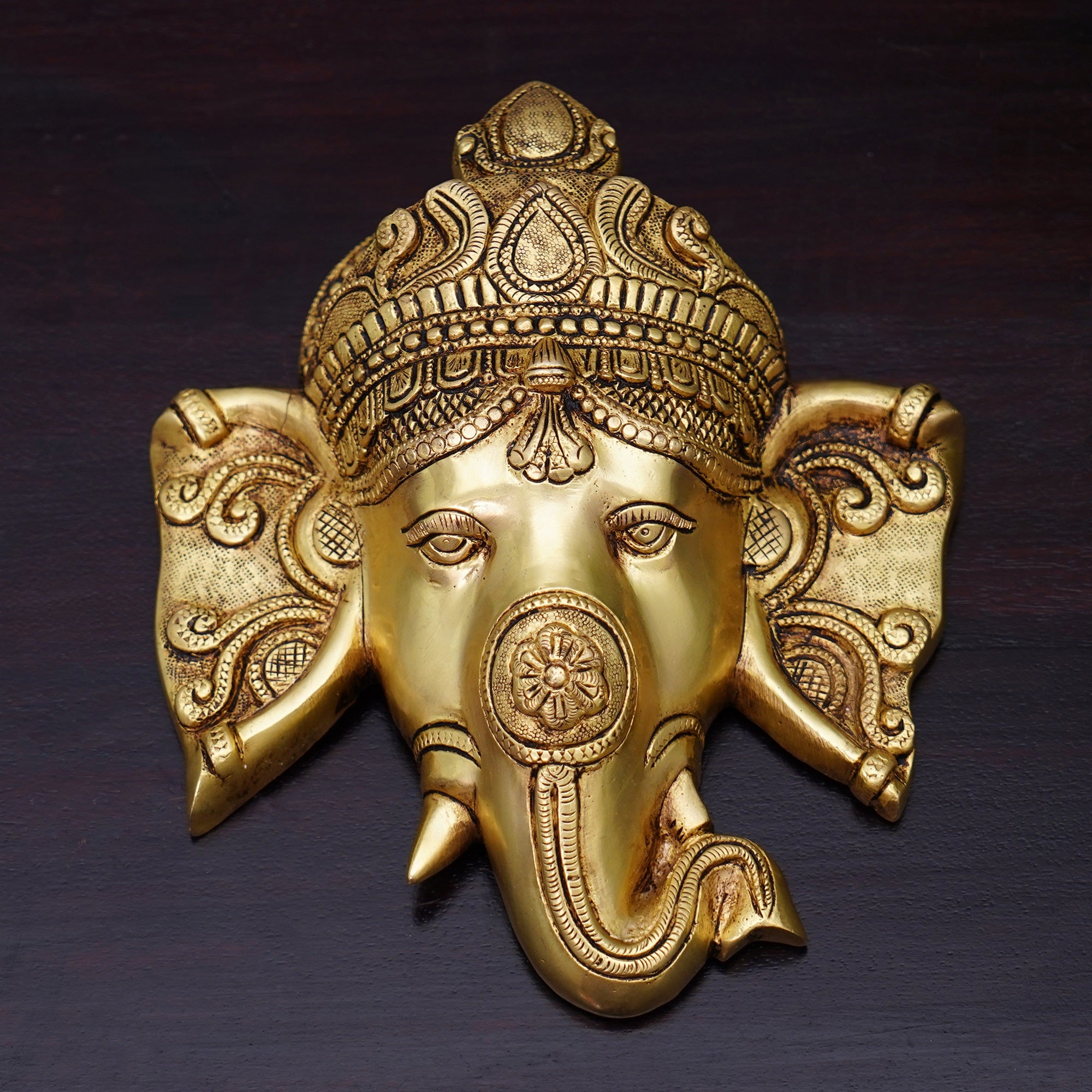Brass Elephant Face Mask