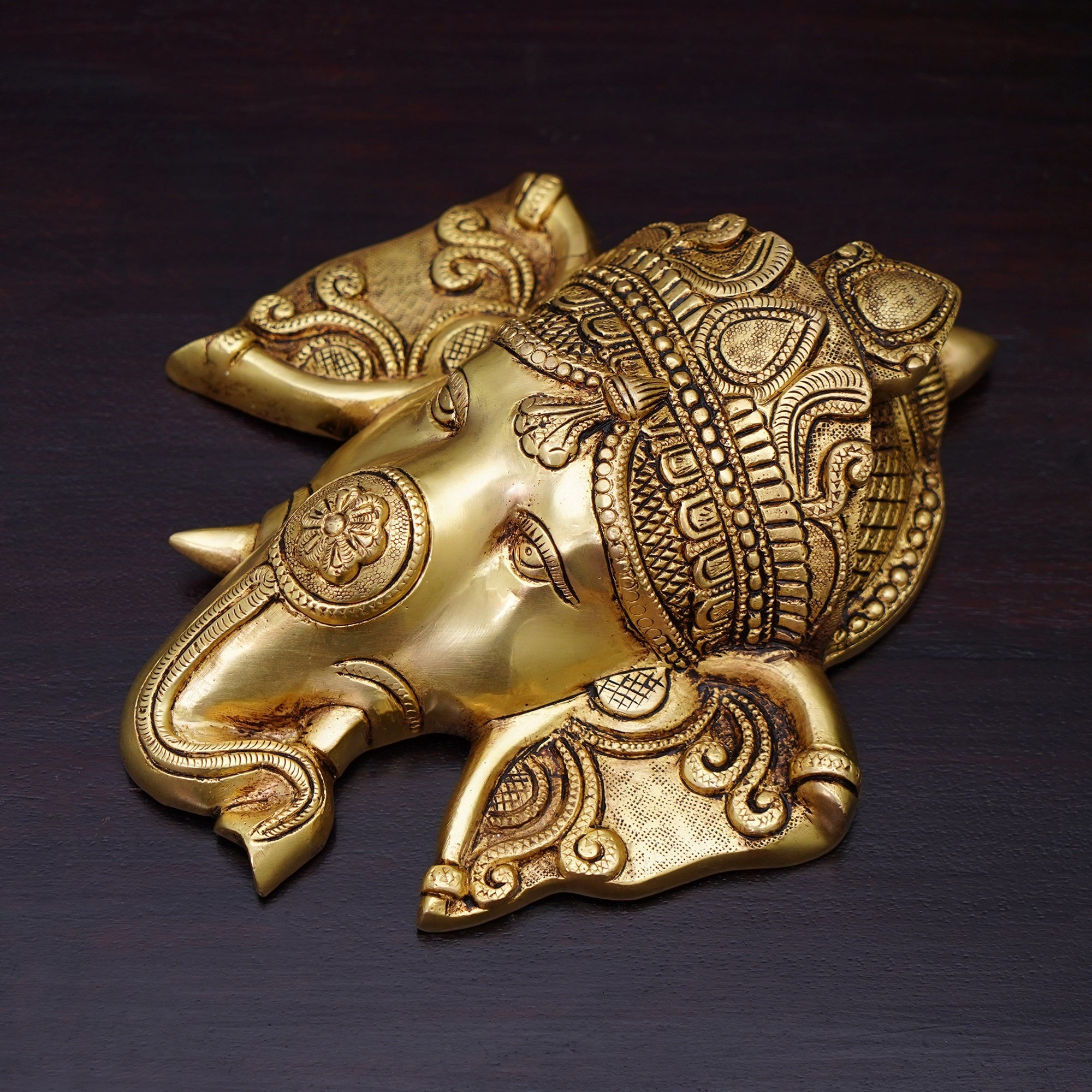 Brass Elephant Face Mask