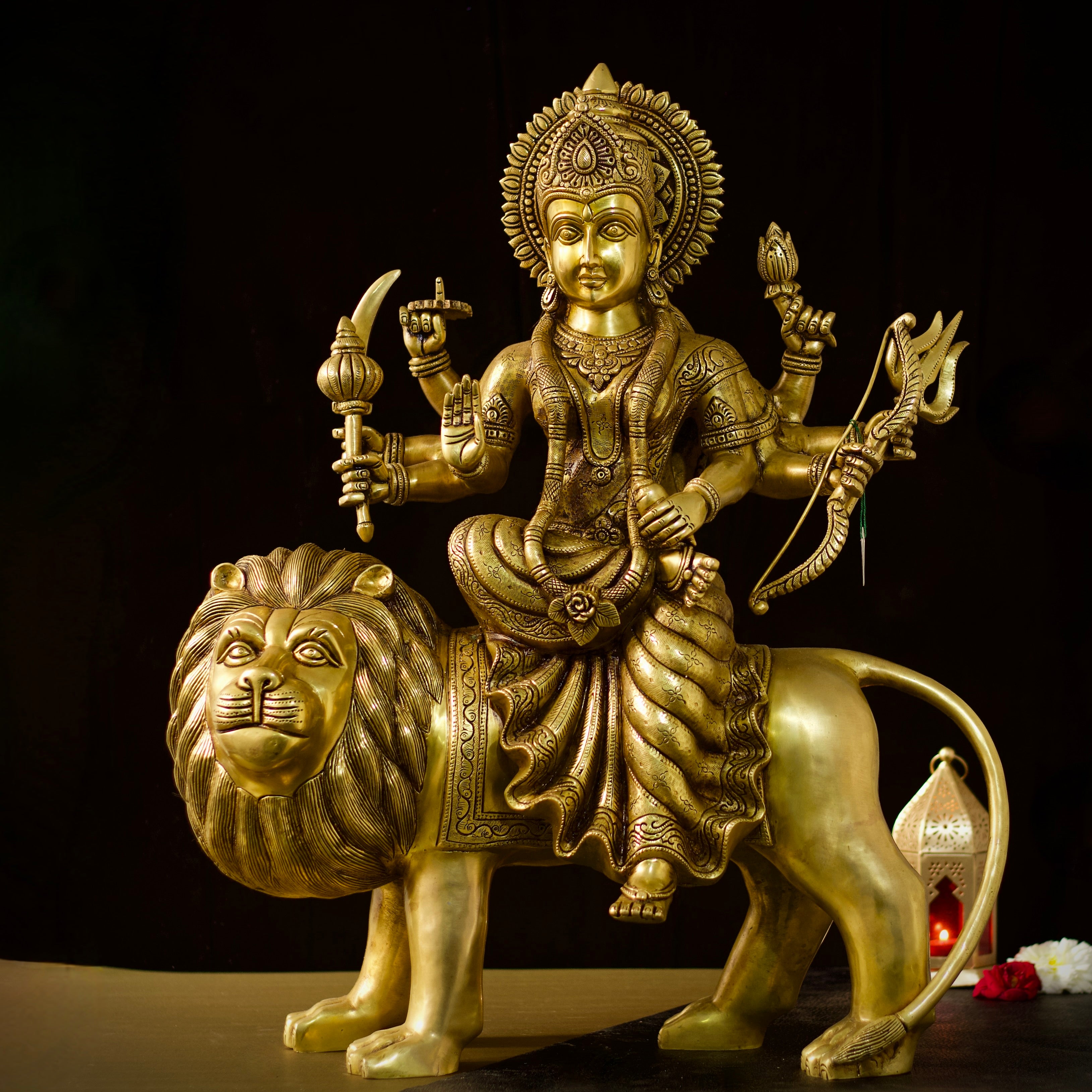 Auspicious Pure Brass Goddess Durga for Pooja | Aarti Handicraft Special