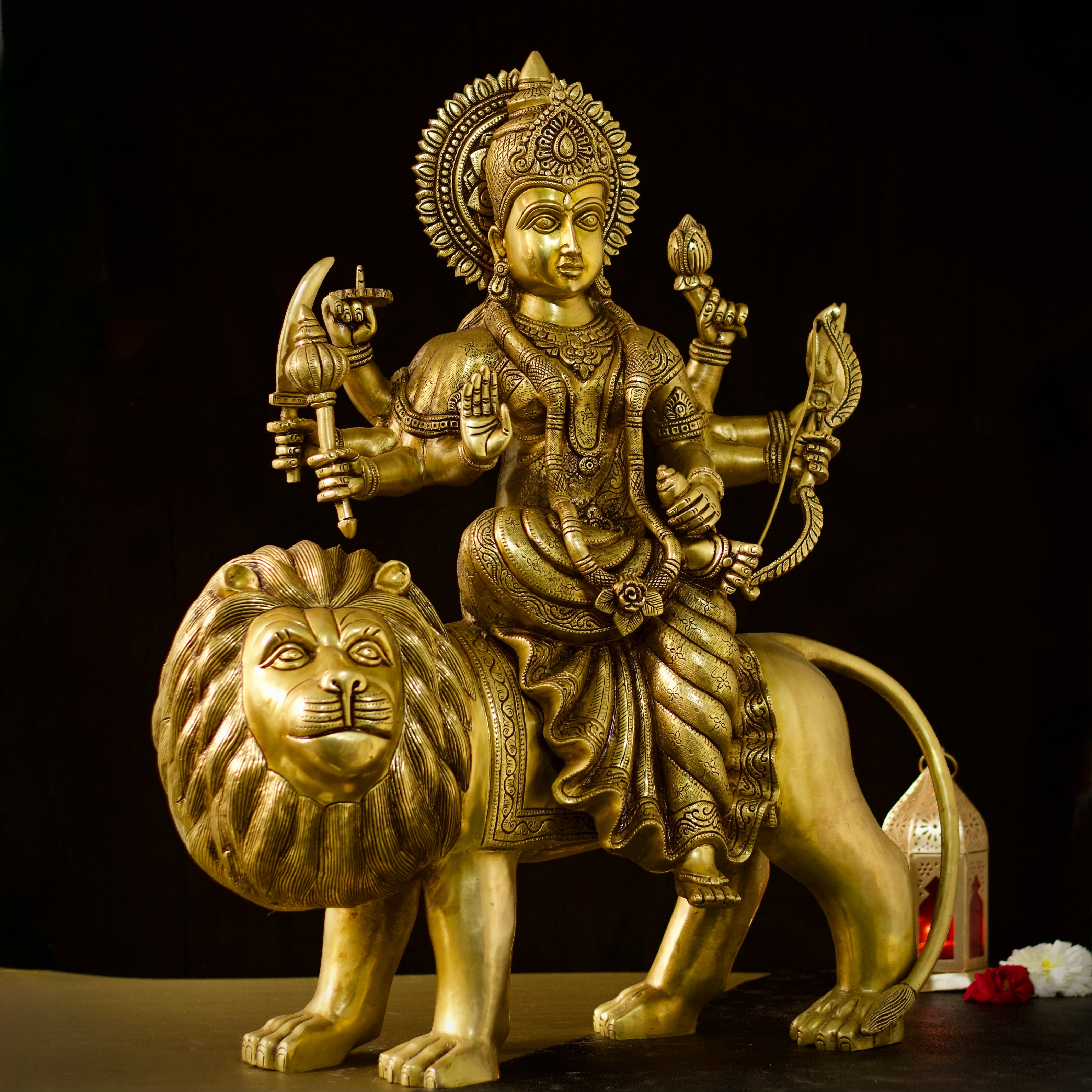 Auspicious Pure Brass Goddess Durga for Pooja | Aarti Handicraft Special