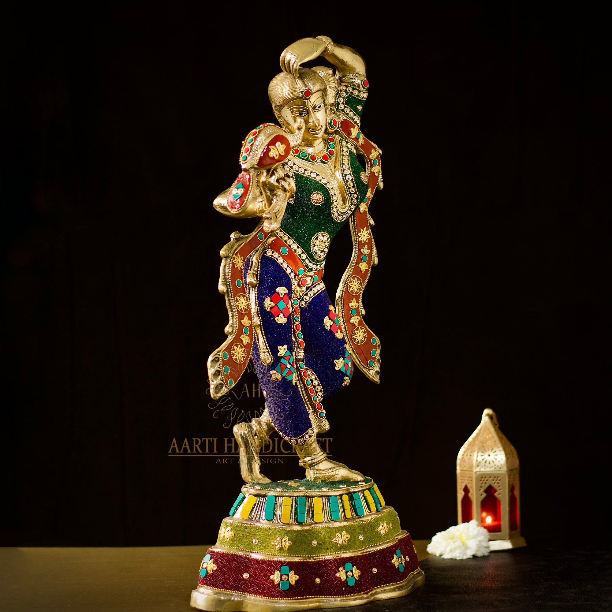 24" Brass Multicolor Dancing Doll