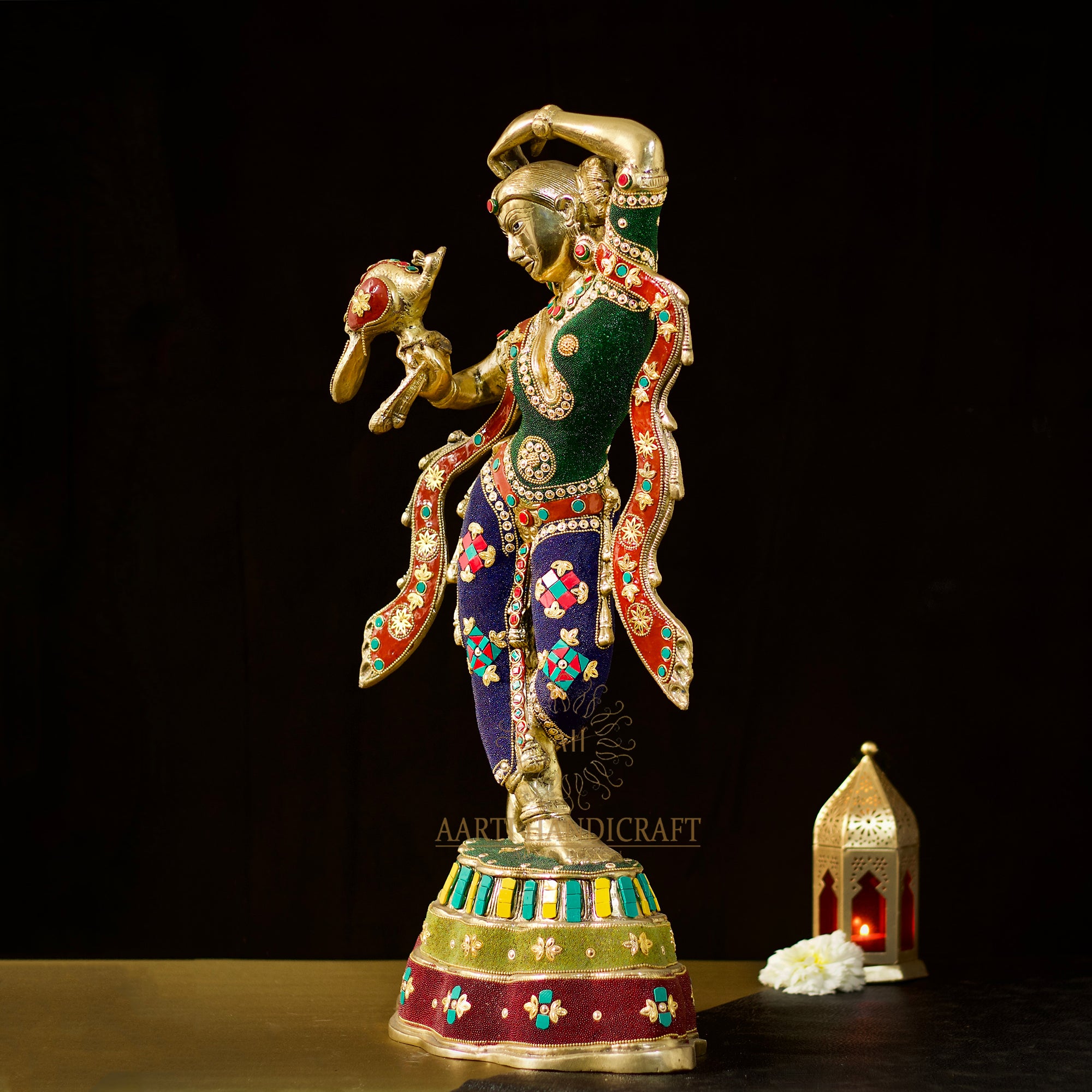 24" Brass Multicolor Dancing Doll