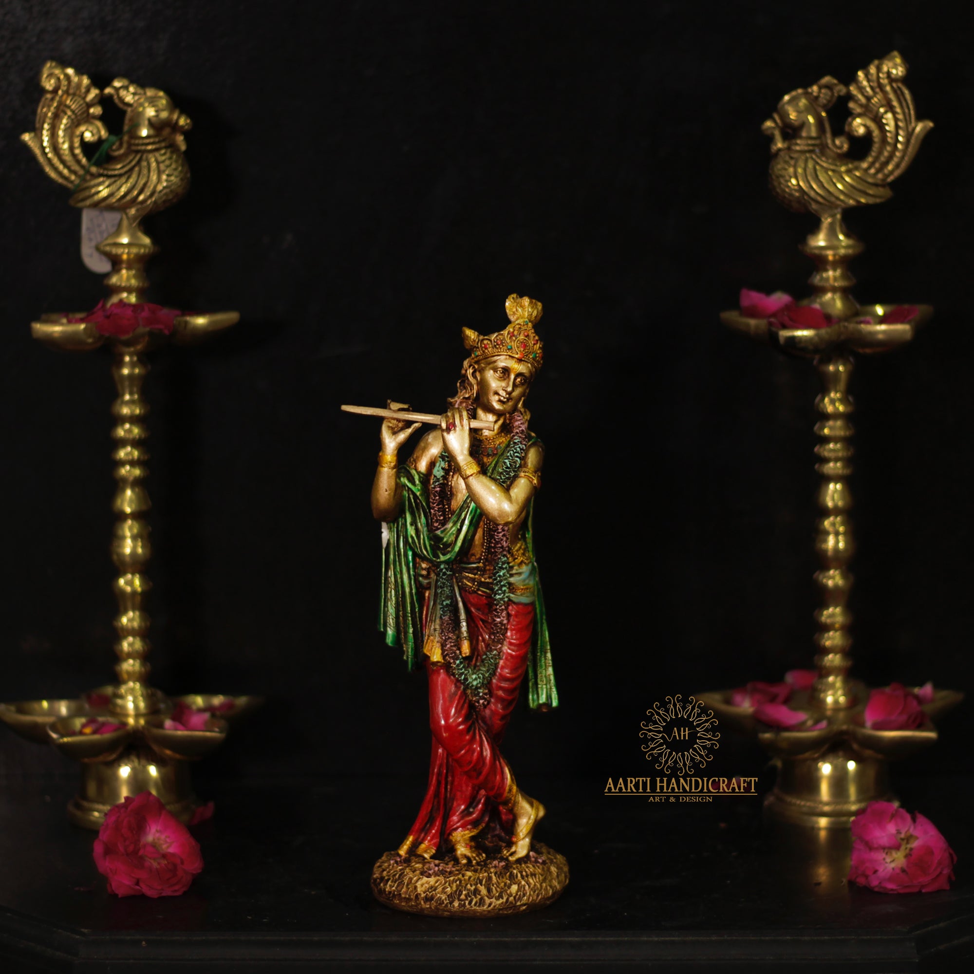 Flute Krishna Idol Symbol of love and Spiritual In 16"