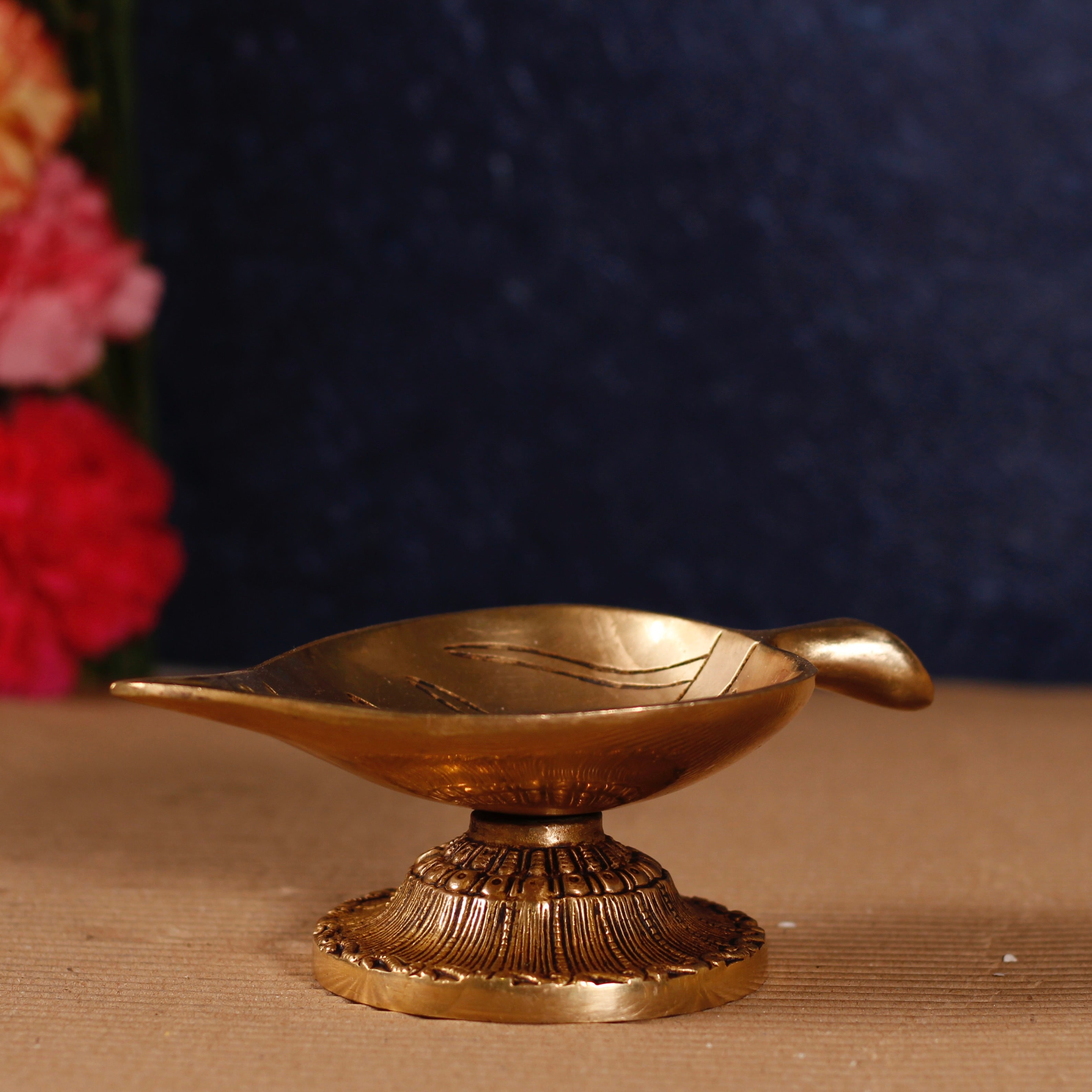 Brass Aarti Diya With stand