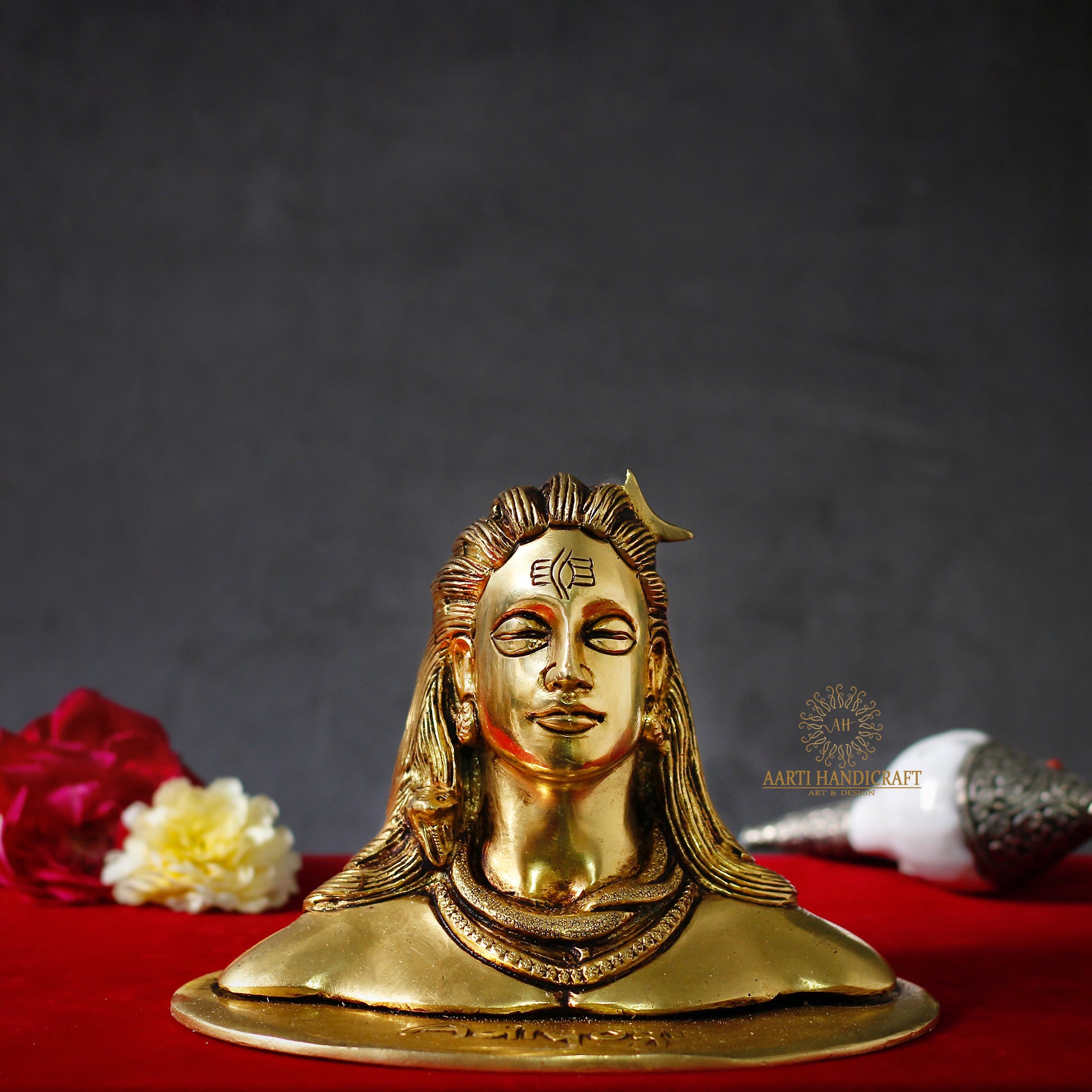 Lord Shiva Head in Brass