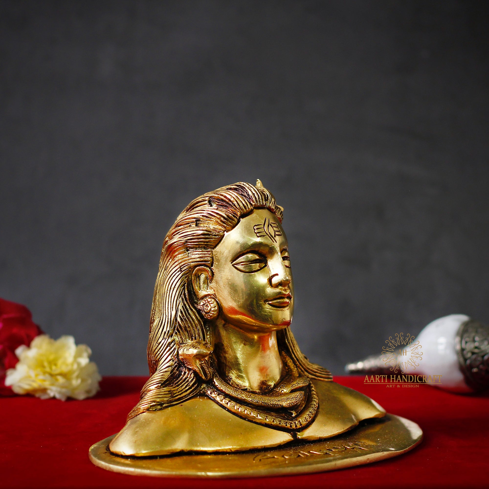 Lord Shiva Head in Brass
