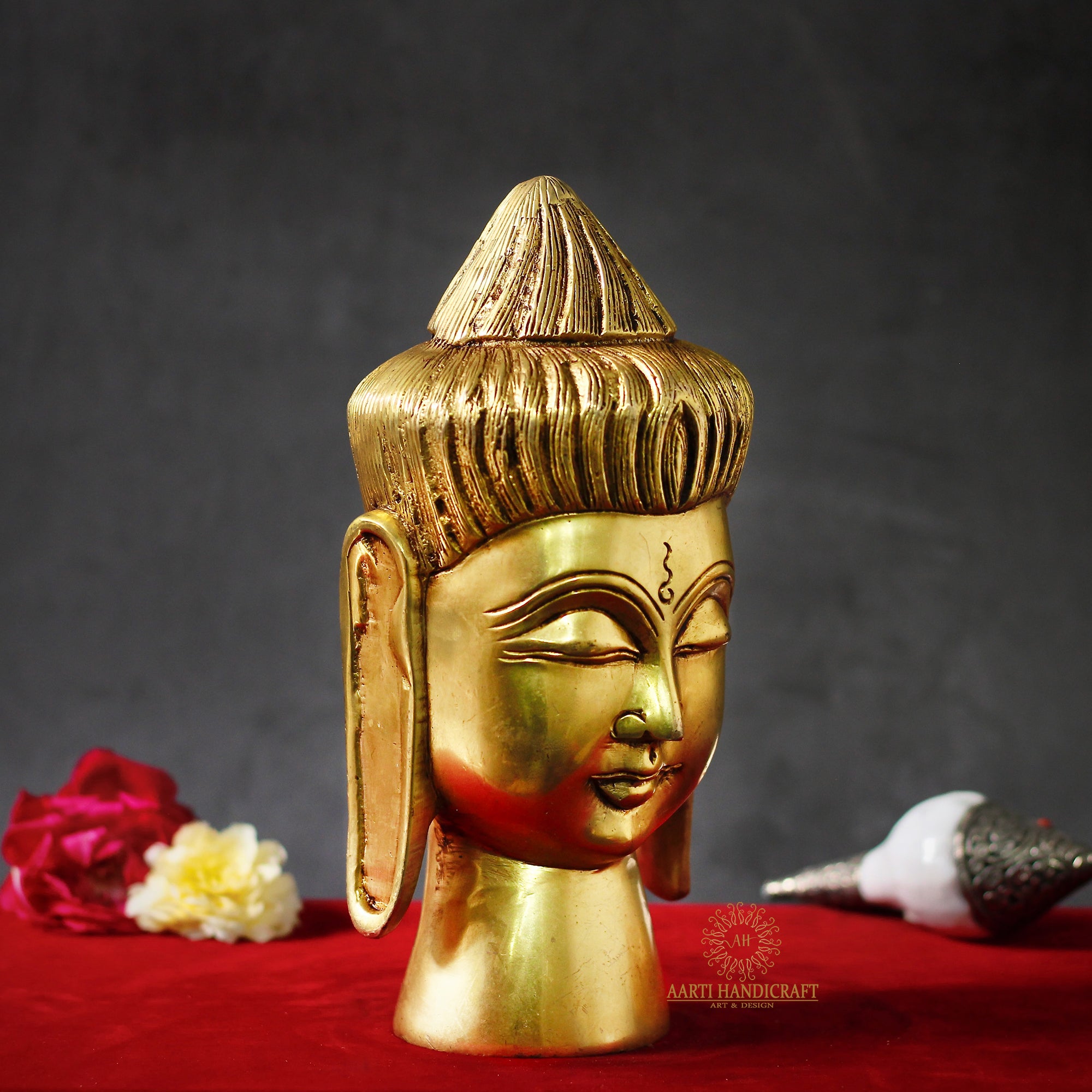 Brass Buddha in 8"