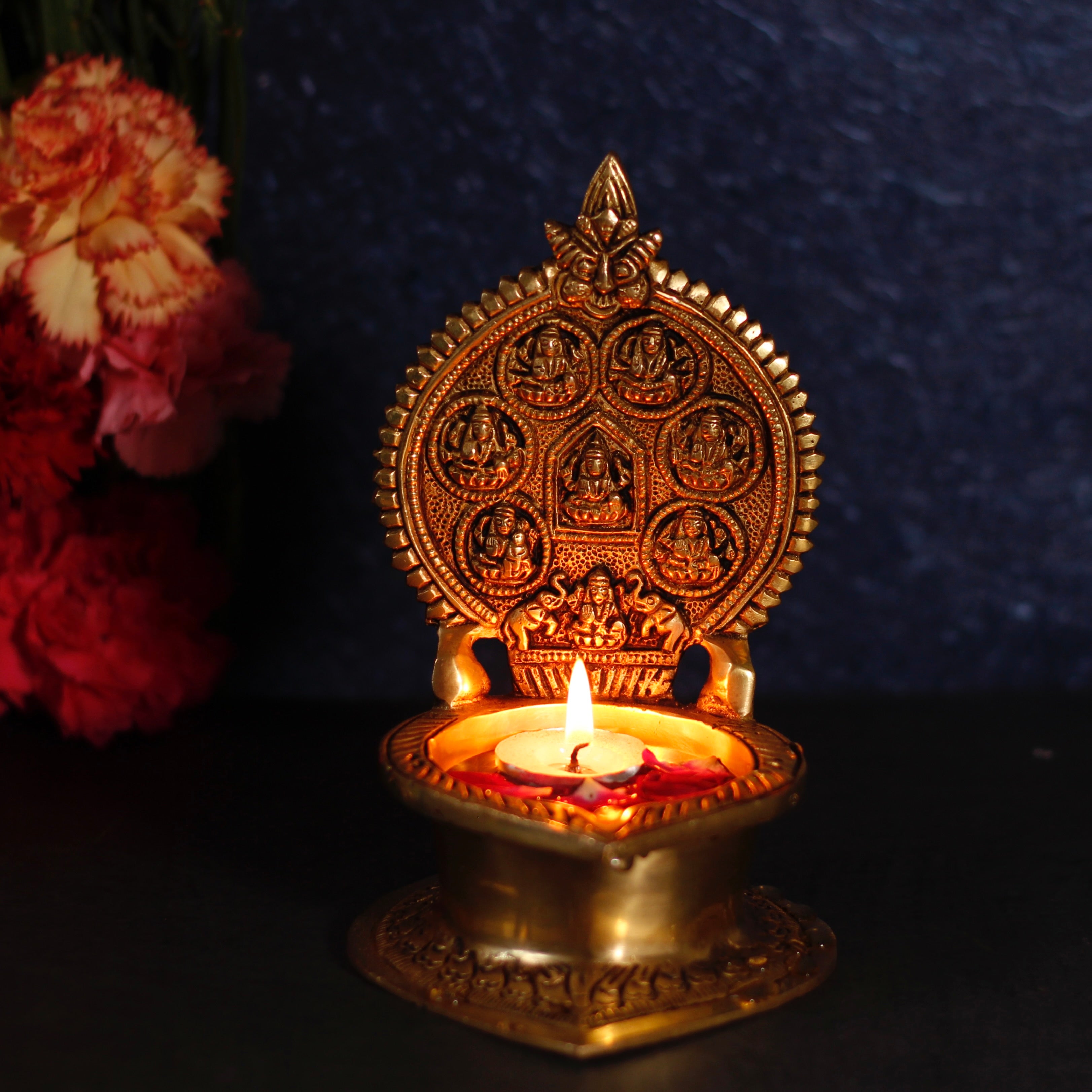 7" Ashtalakshmi Brass Diya