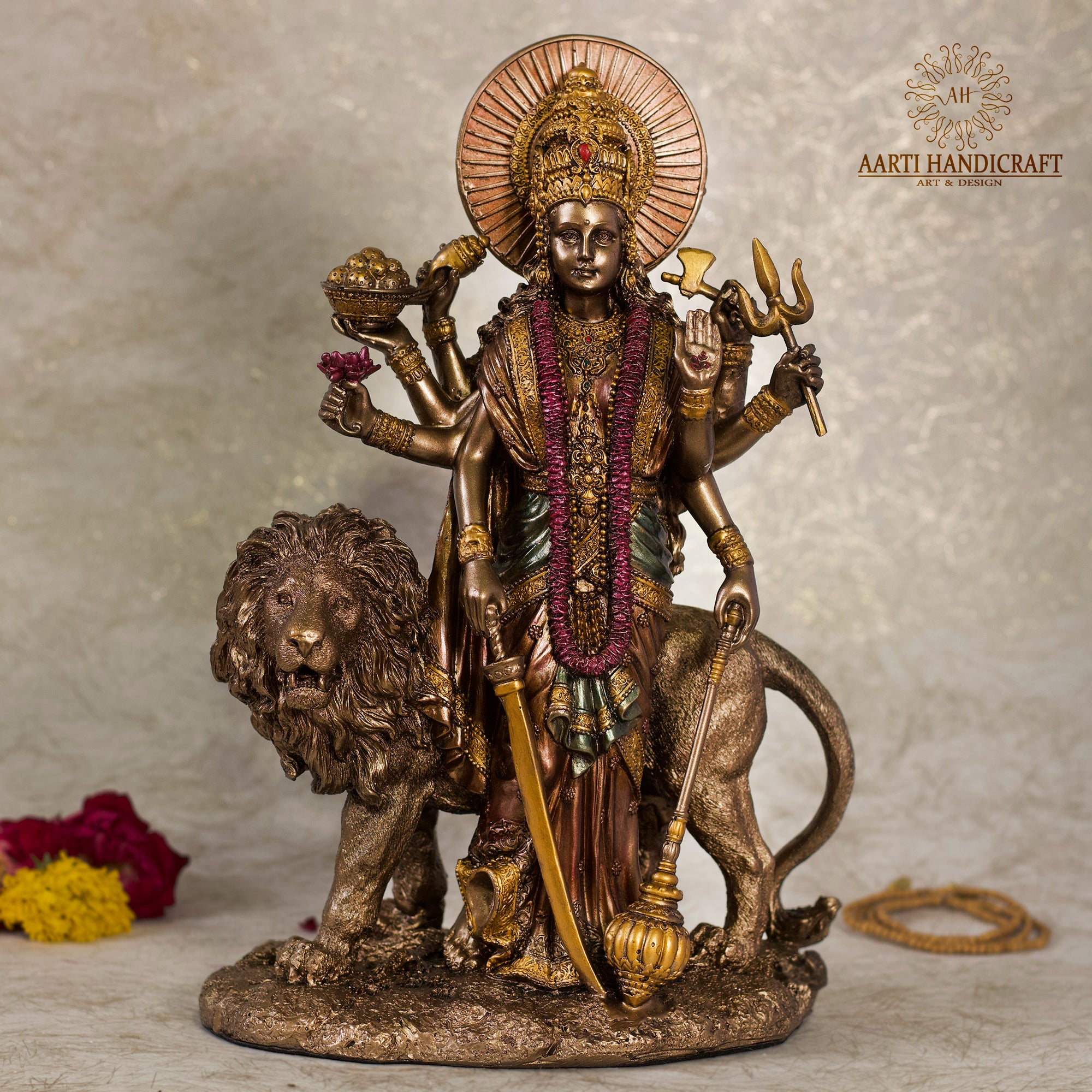 Brass Durga statue, 2024 14 CM Durga brass idol