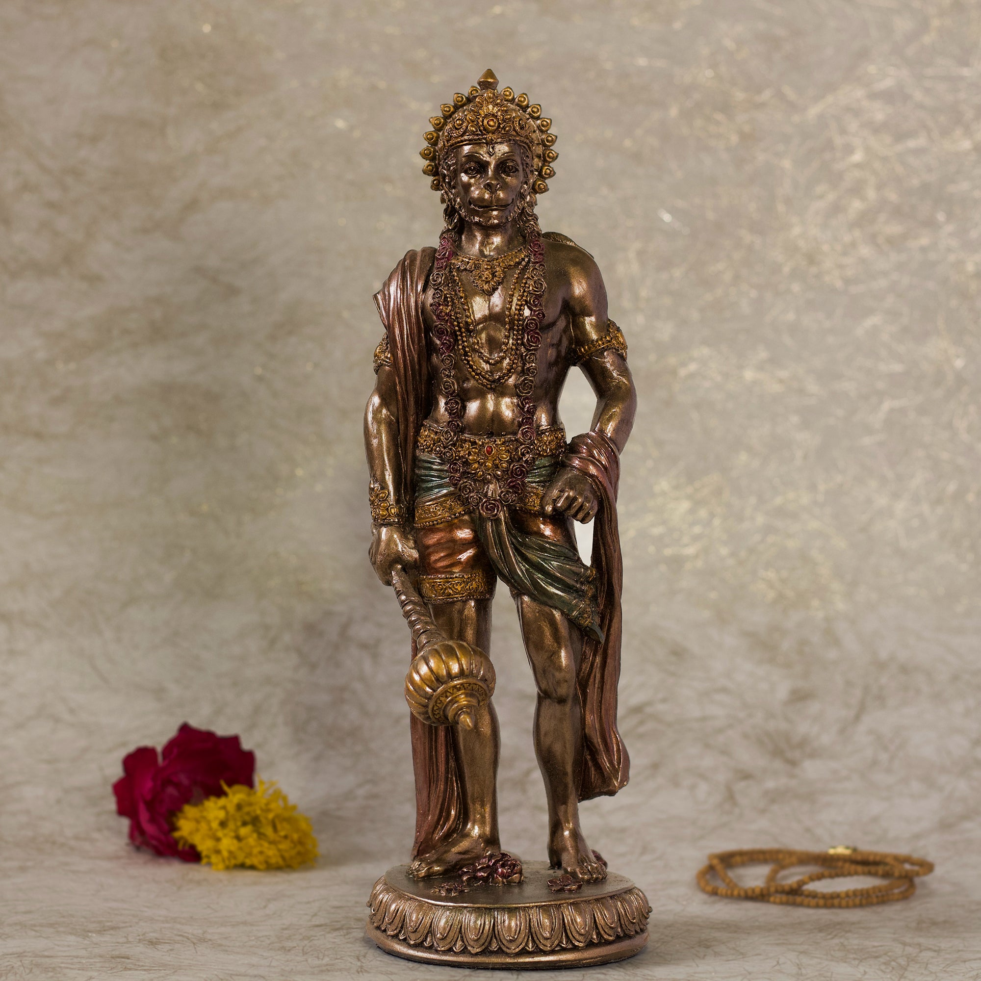 10" Standing Hanuman In Copper Finish