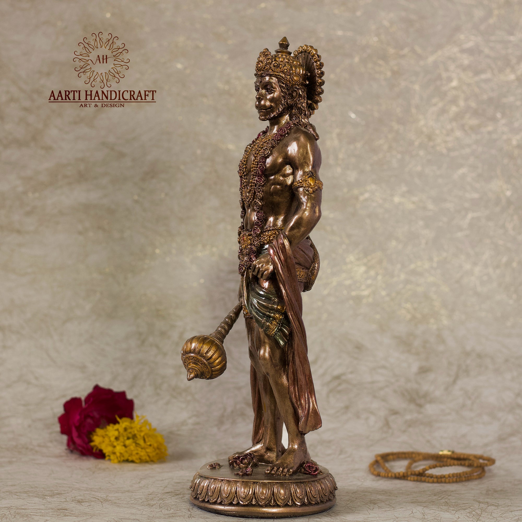 10" Standing Hanuman In Copper Finish