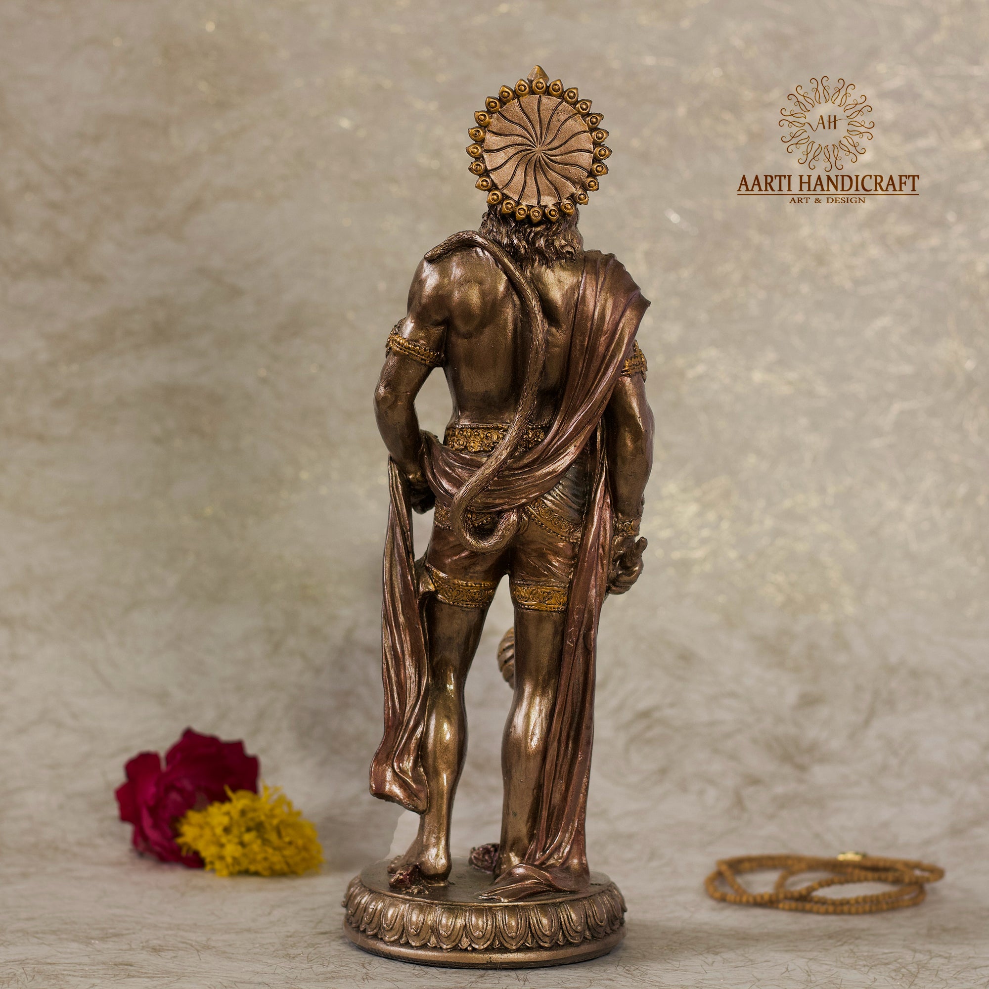 10" Standing Hanuman In Copper Finish