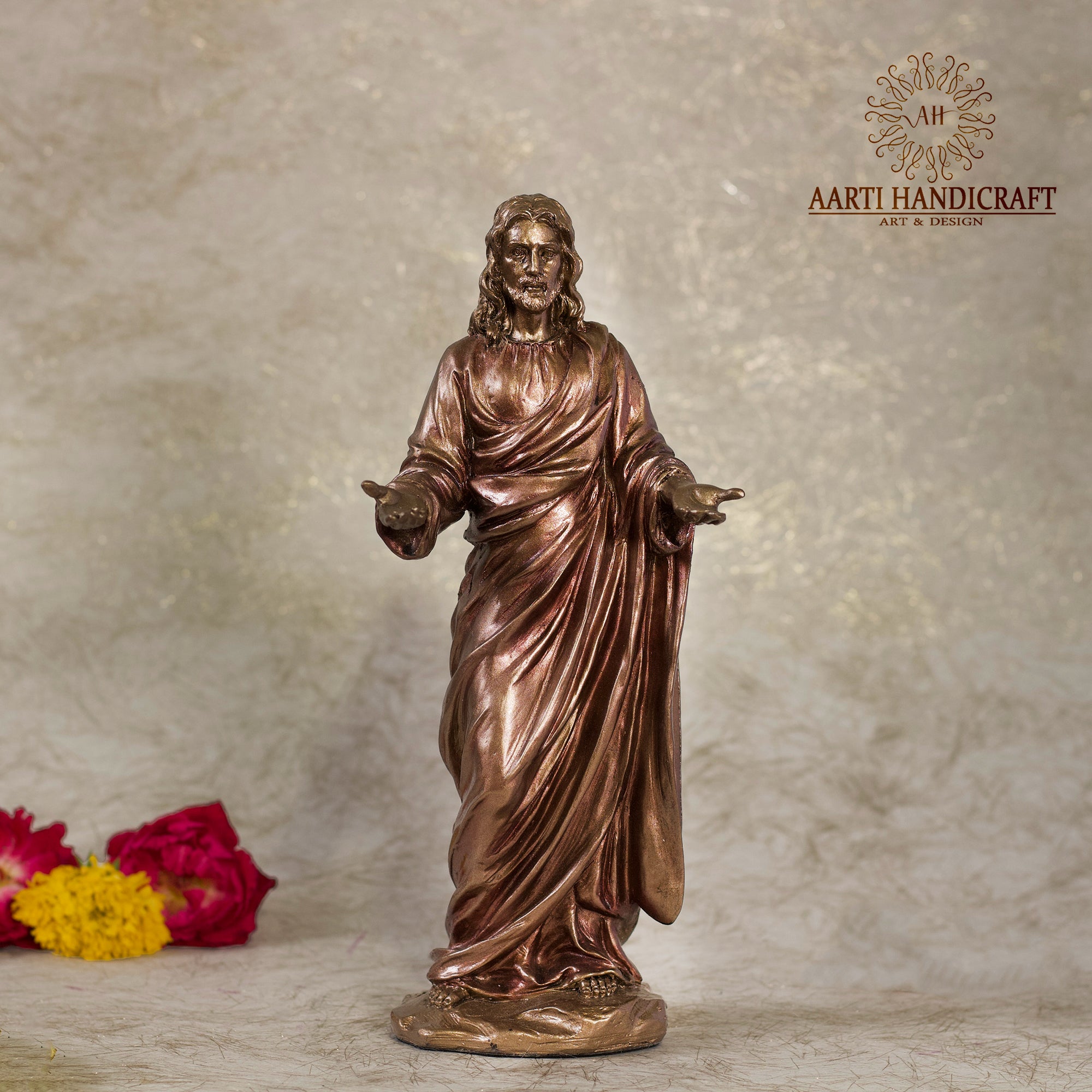 Standing jesus Idol In Copper Finish