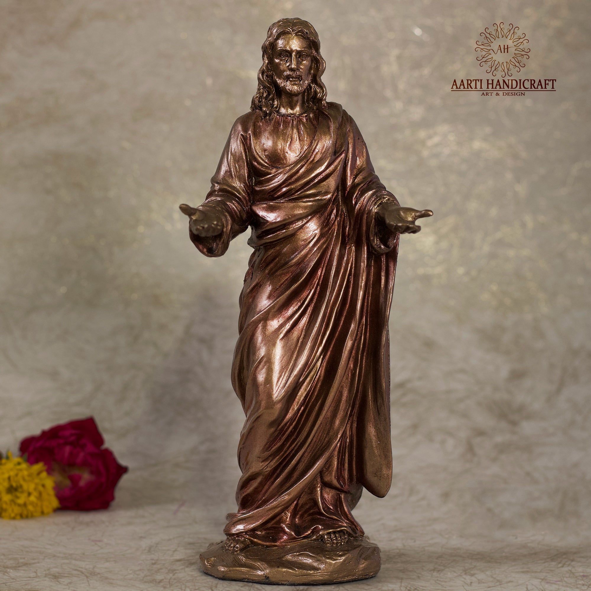 Standing jesus Idol In Copper Finish