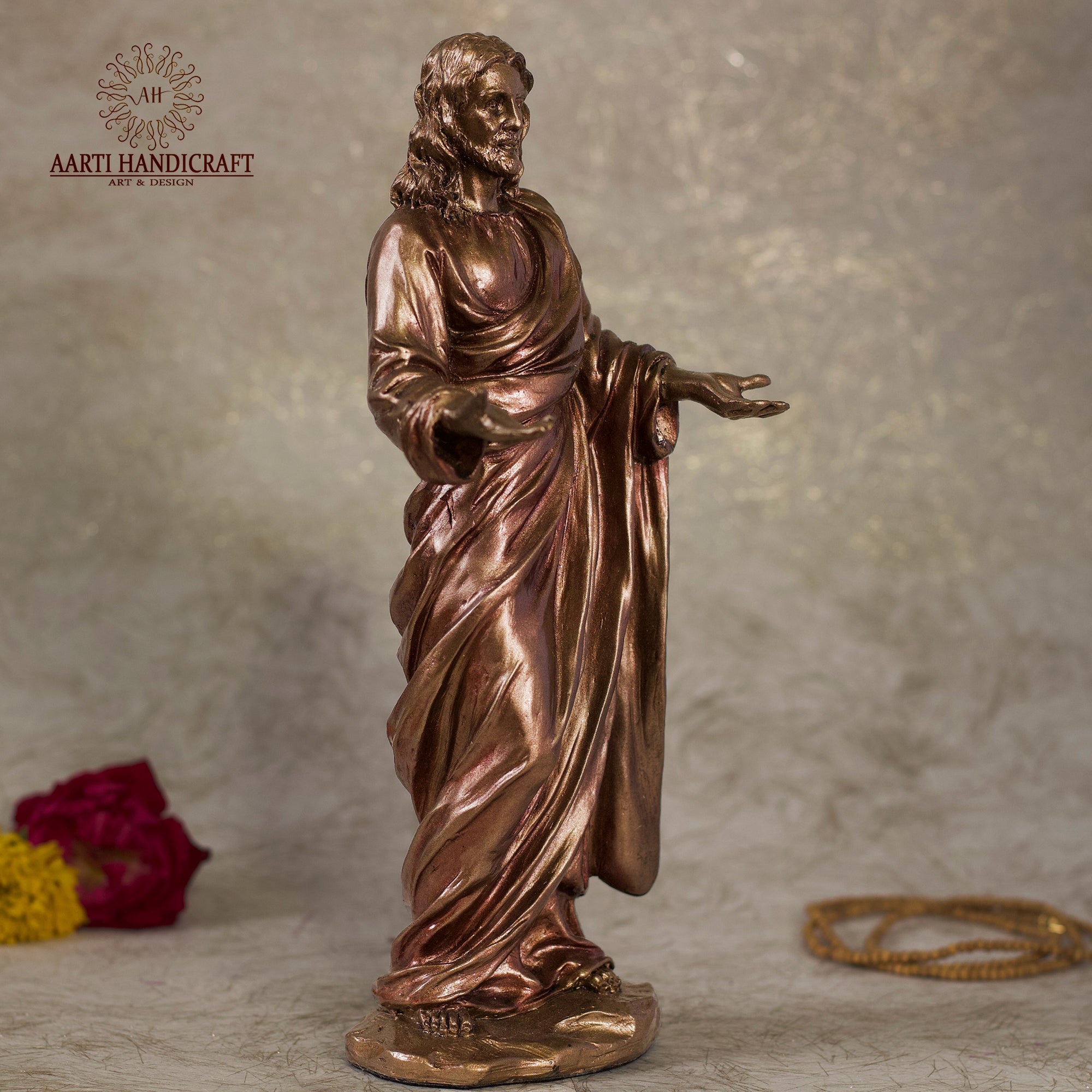 Standing jesus Idol In Copper Finish