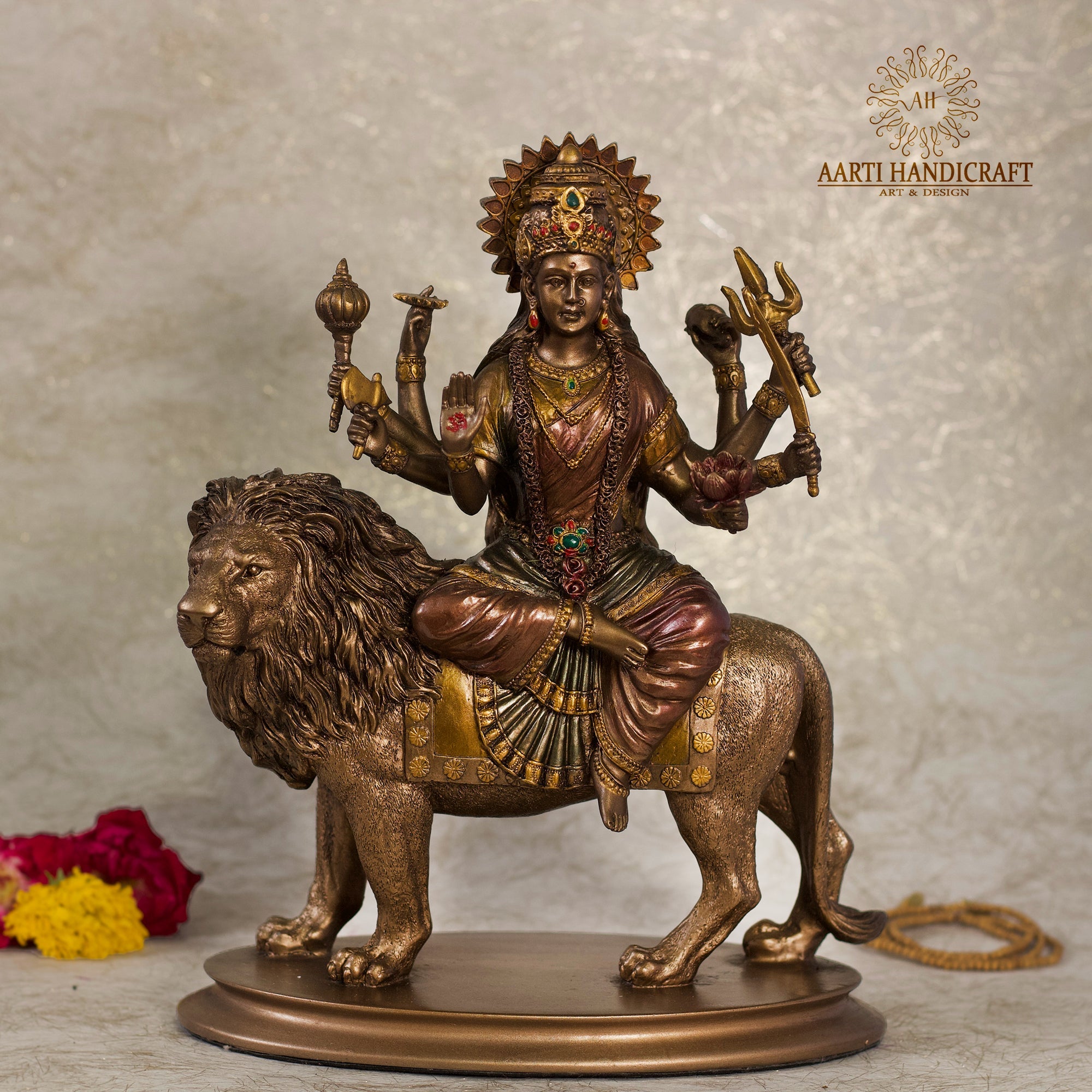 Maa Durga Idol In Copper Finish (Resin)