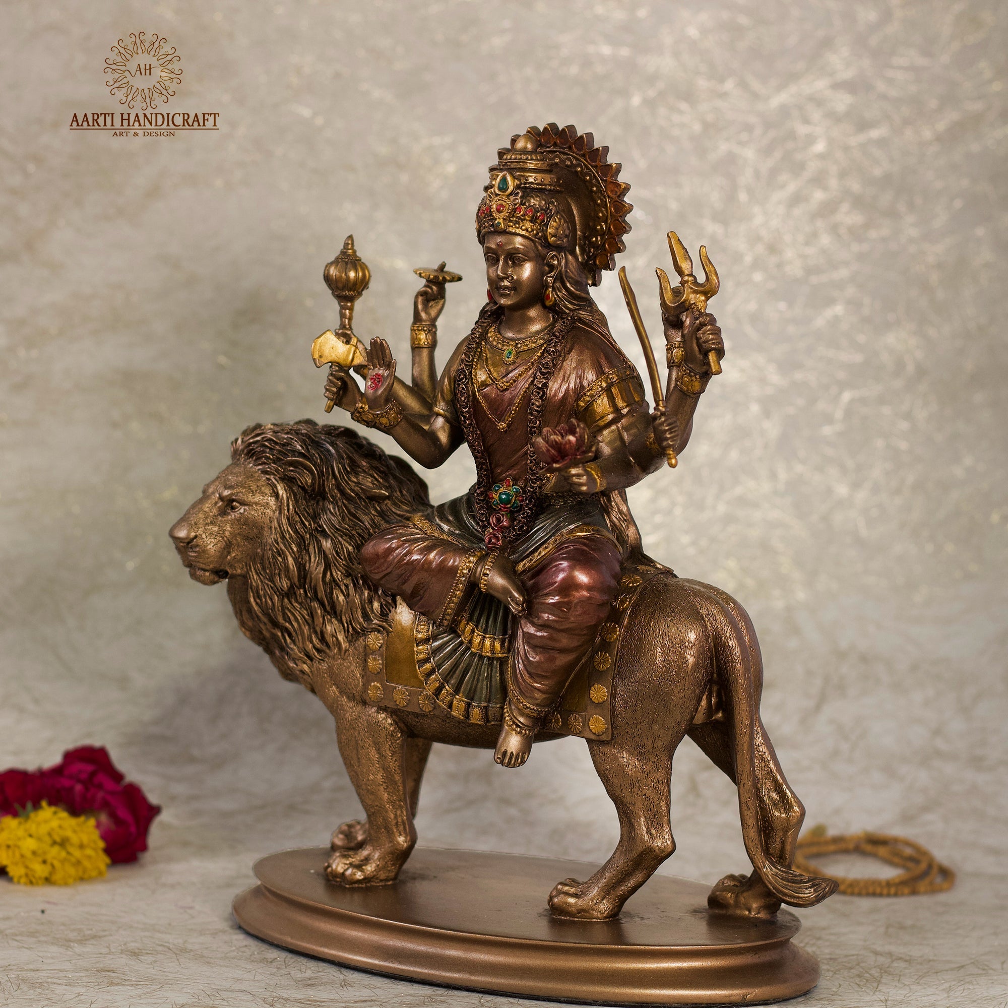 Maa Durga Idol In Copper Finish (Resin)