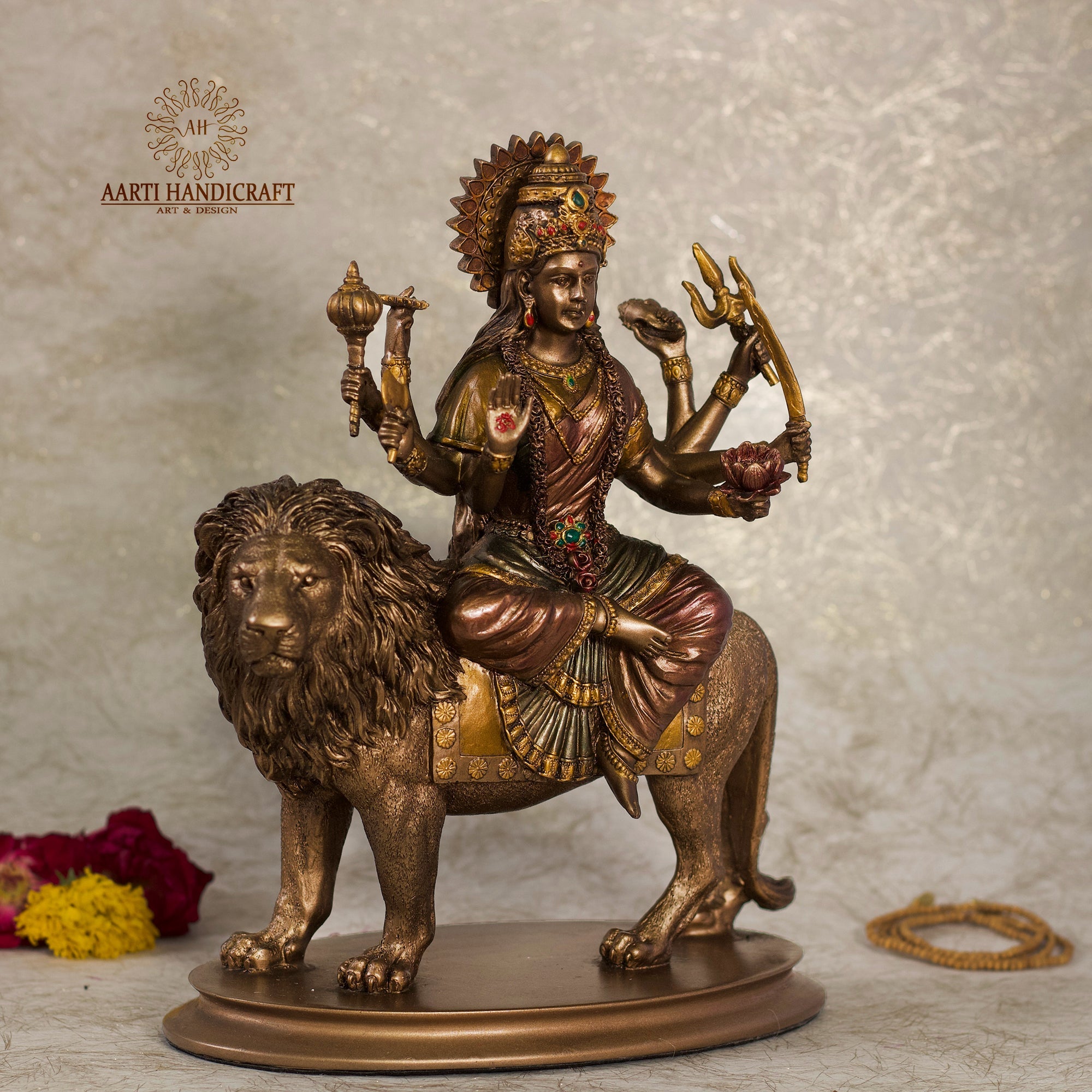 Maa Durga Idol In Copper Finish (Resin)