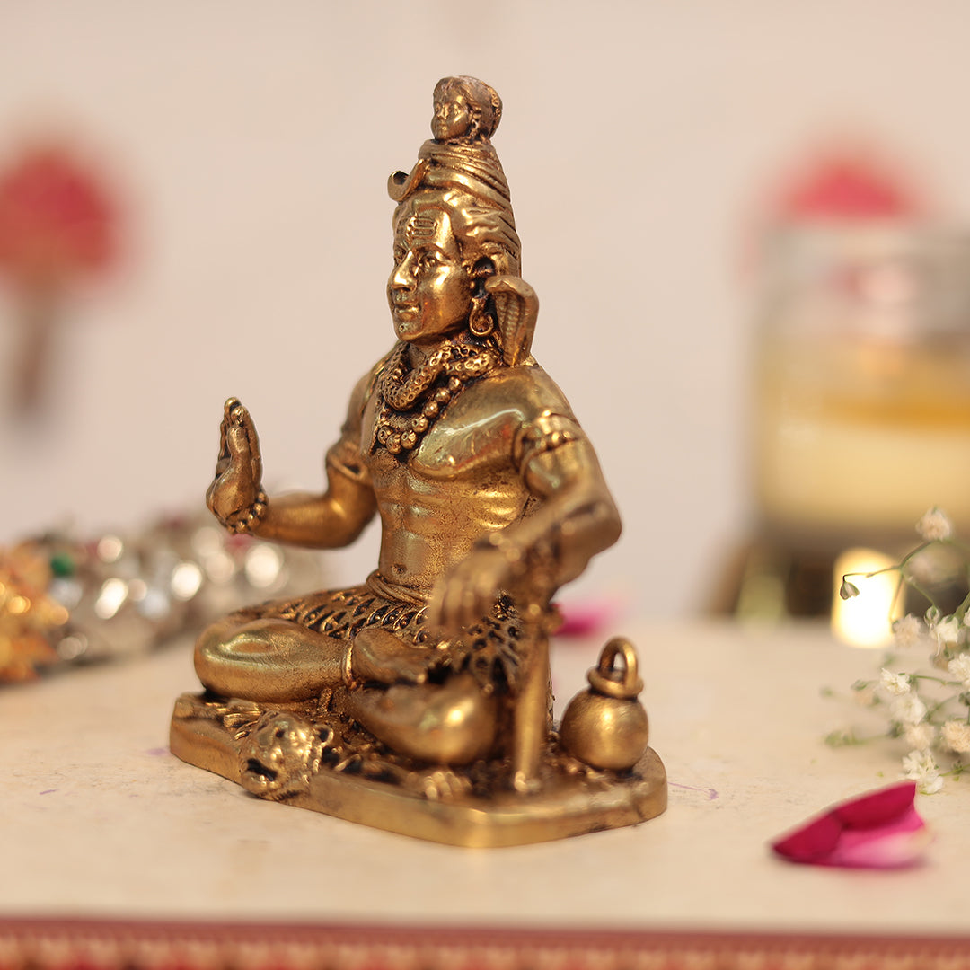 Superfine Brass Blessing Shiva/Shankar/Shambhu Idol In Abhaya Mudra