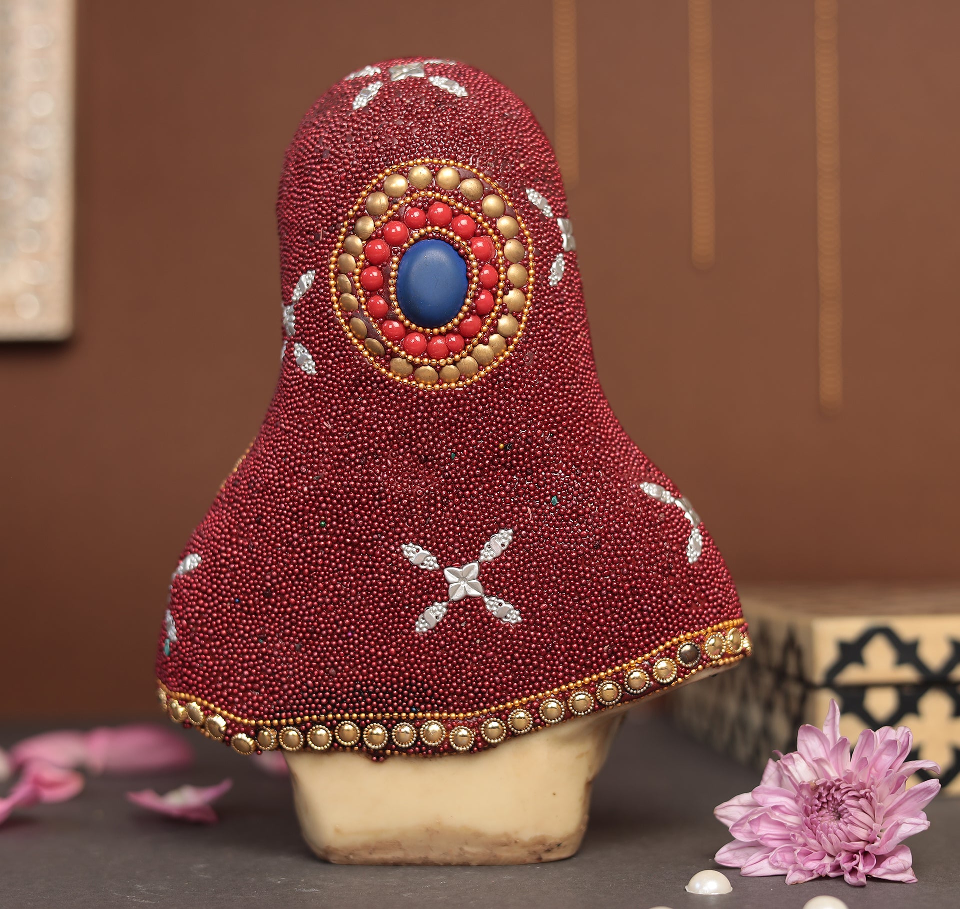 Decorative Lady With Gem Stone Work | Resin (Marble Dust)