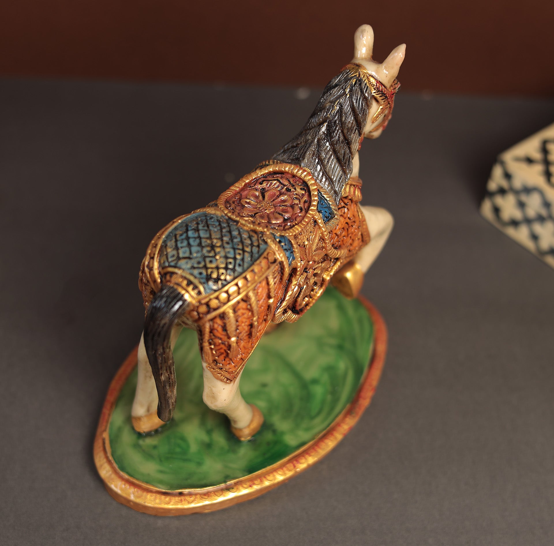 Decorative Hand painted Souvenir Horse In Resin (Marble Dust)