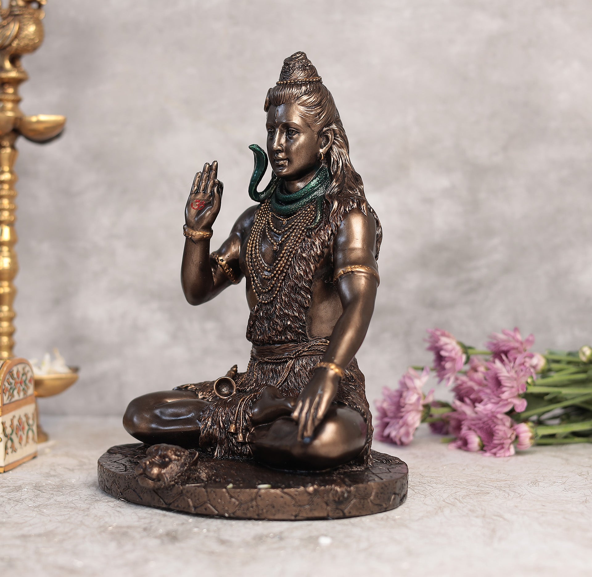 Blessing Shiva Idol In Copper Finish