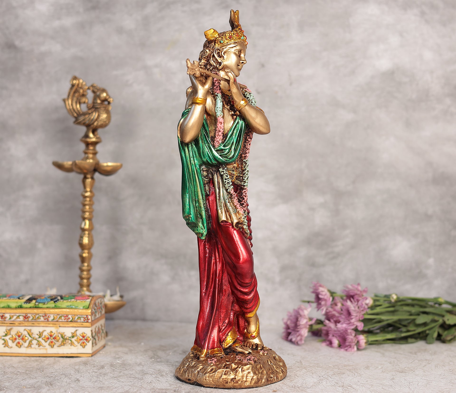 Flute Krishna Idol Symbol of love and Spiritual In 16"