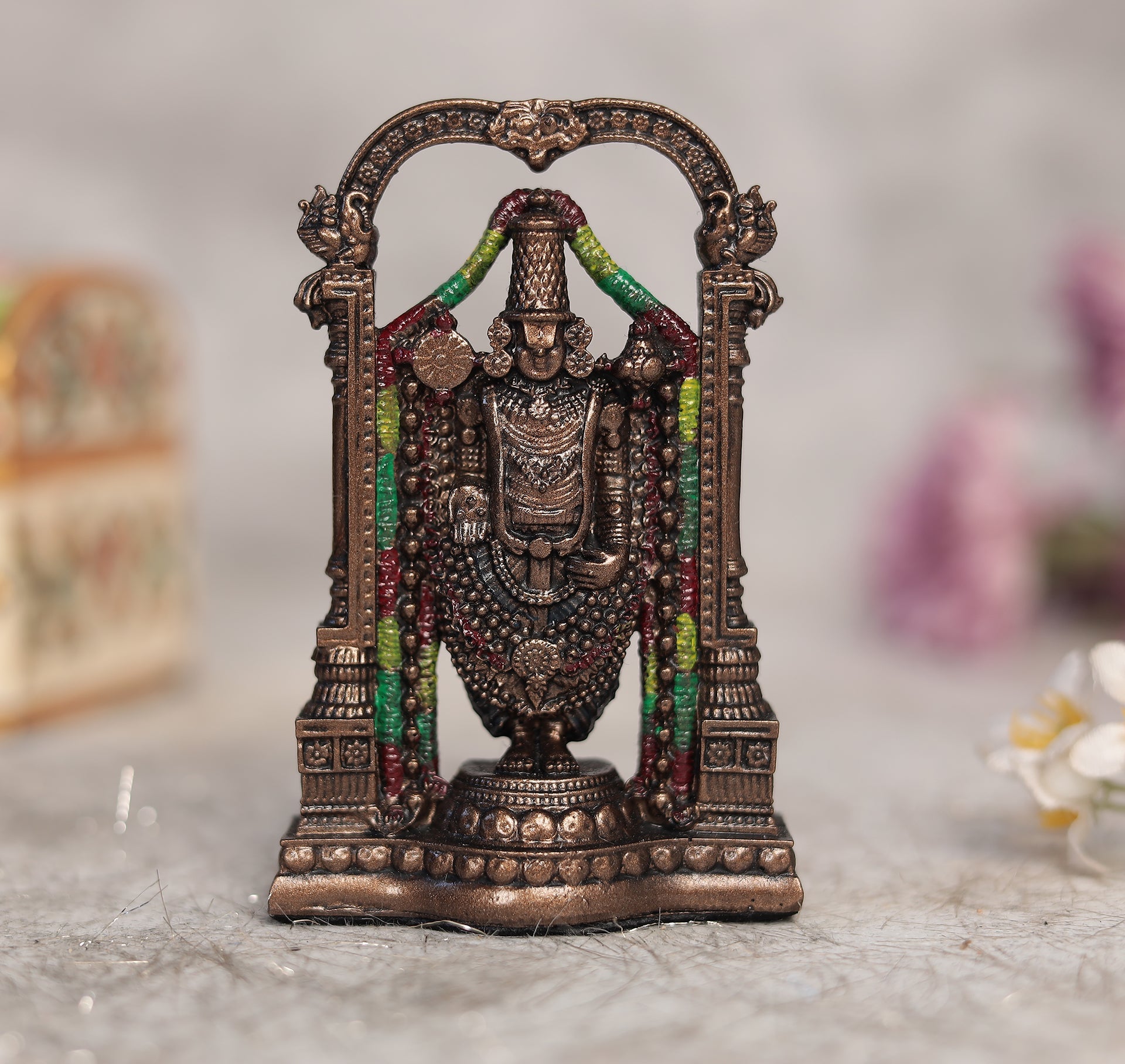 Tirupati Balaji Idol In Copper Finish (Resin)/8 Inches