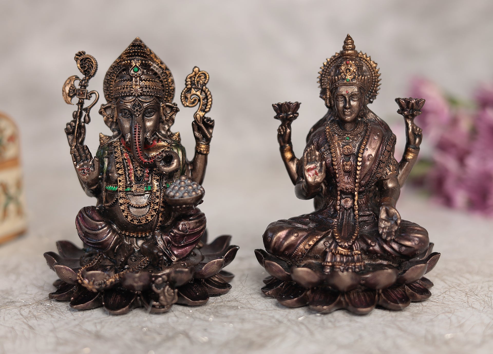 Shubh Lakshmi Ganesh Pair for Puja and Home Decor  In 7"