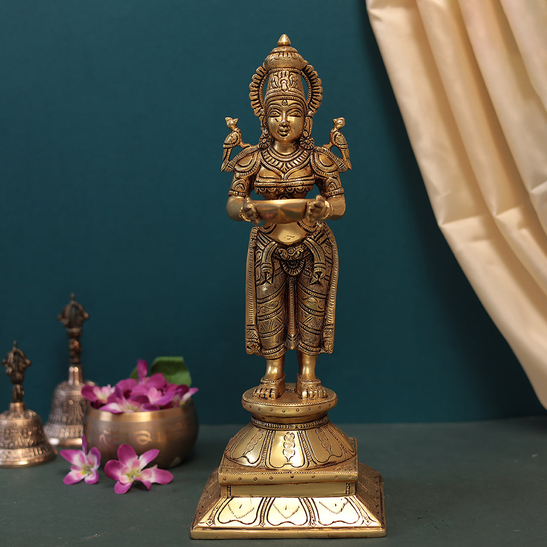 Auspicious Brass Deep Lakshmi Idol