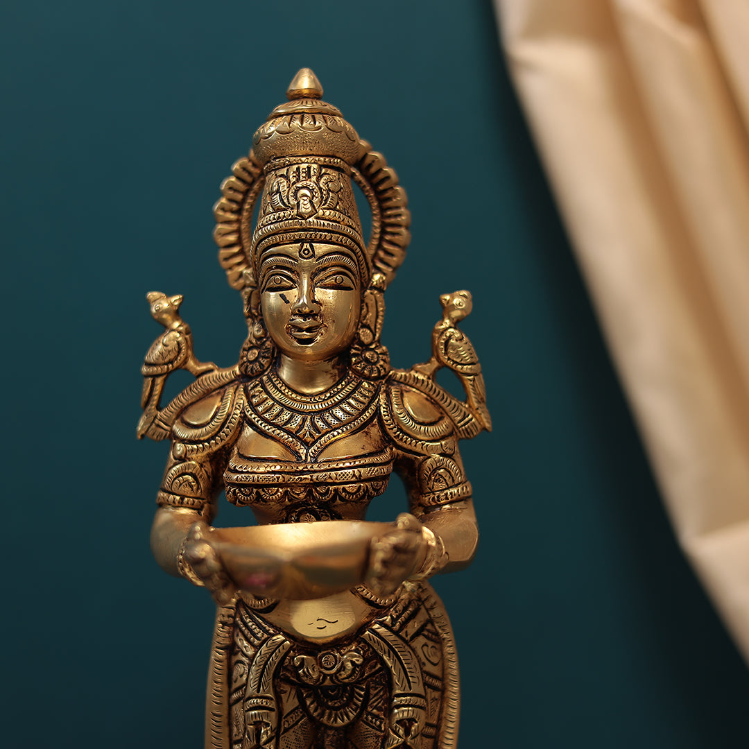 Auspicious Brass Deep Lakshmi Idol