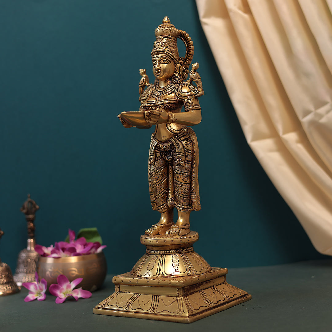 Auspicious Brass Deep Lakshmi Idol