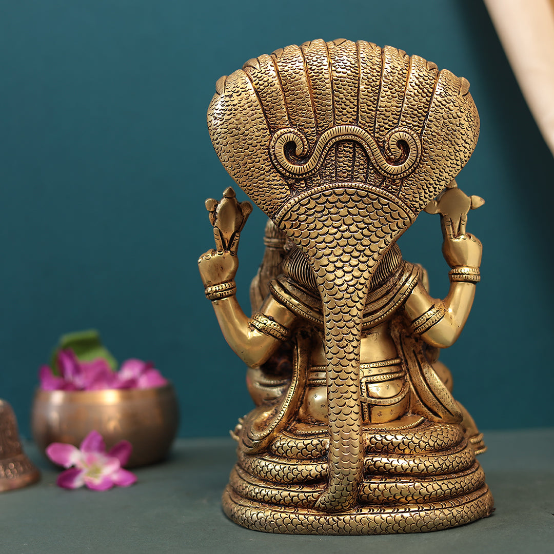 Brass Superfine Laxmi Narasimha Idol In 28 Cm (11 Inches)