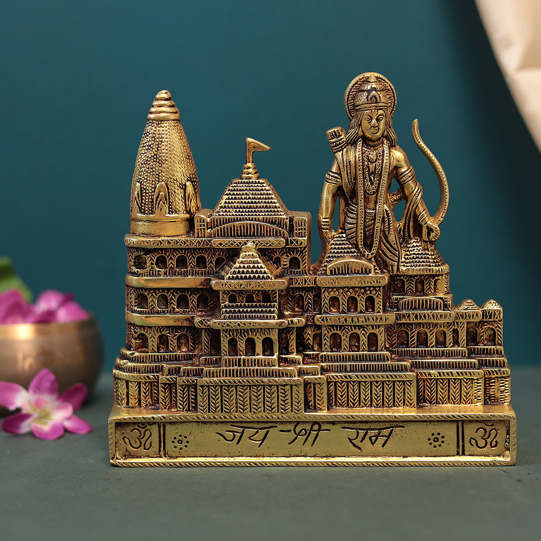 Brass Shree Ram Mandir Wall Décor For Home or Mandir