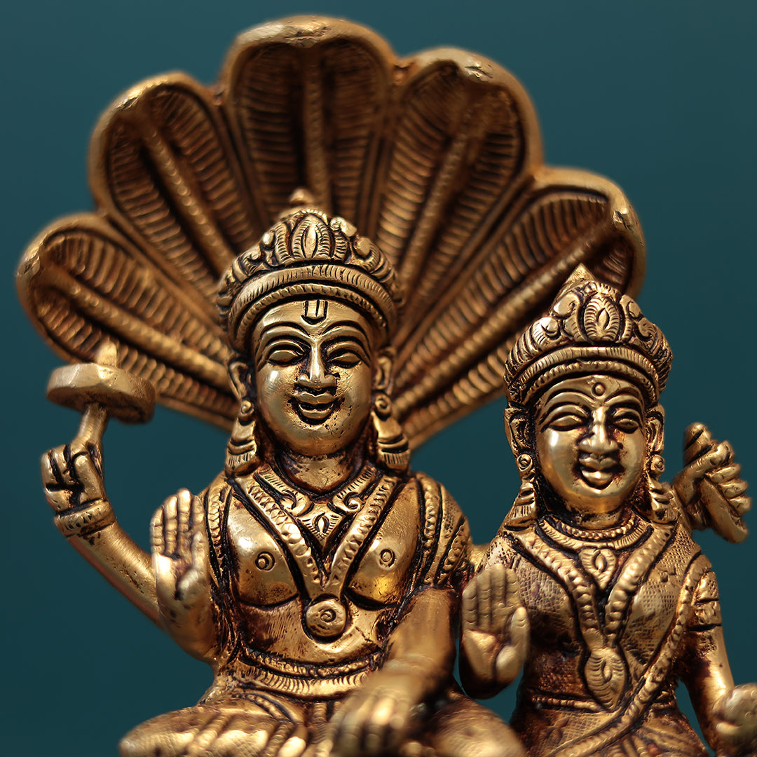 Superfine Brass Naag Vishnu Lakshmi Pair