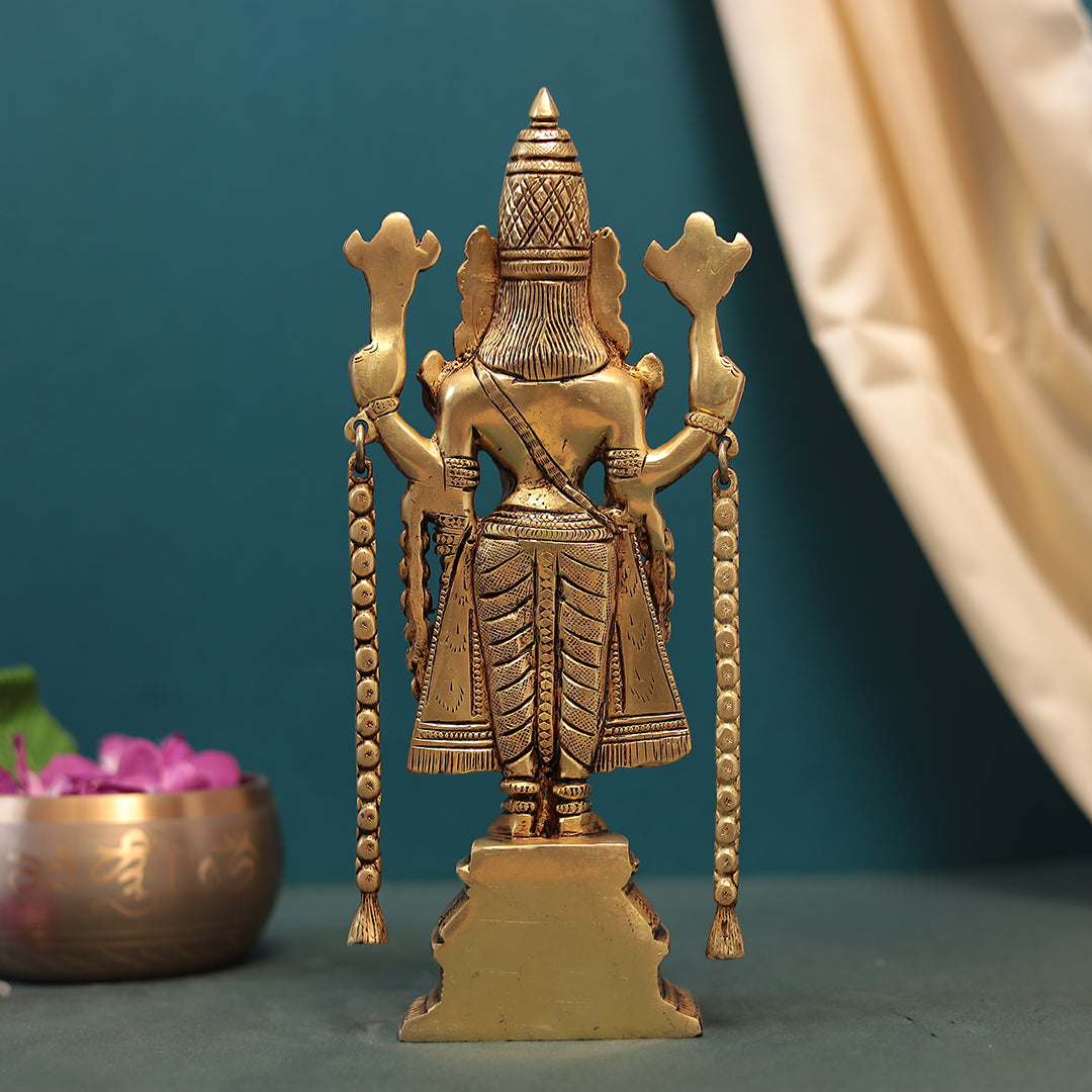 Brass Lord Tirupati Balaji/Venkateshwara Idol In 10.5 Inch (26.6 Cm)