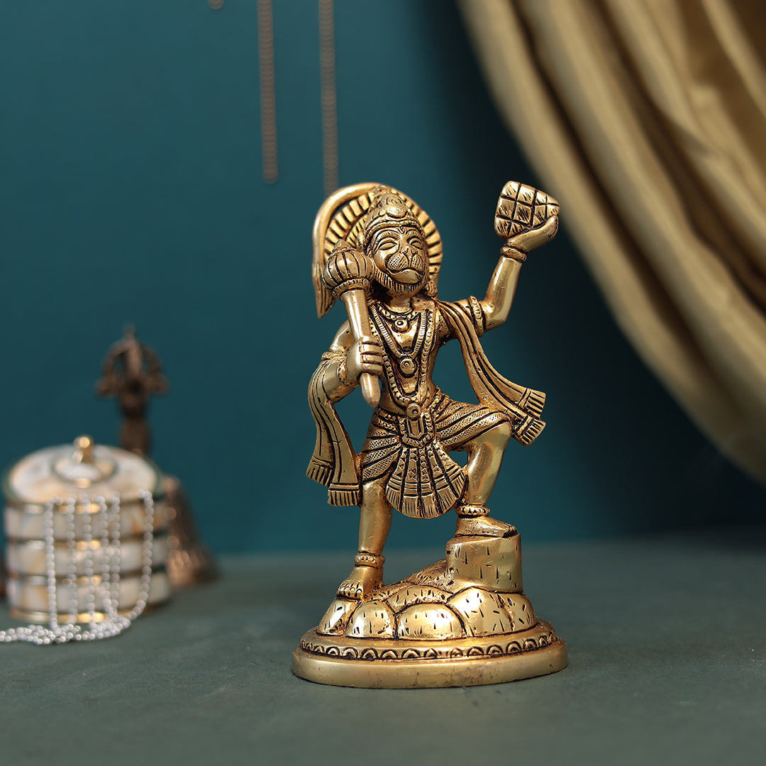 Brass Pavanputra Hanuman Carrying Sanjeevni