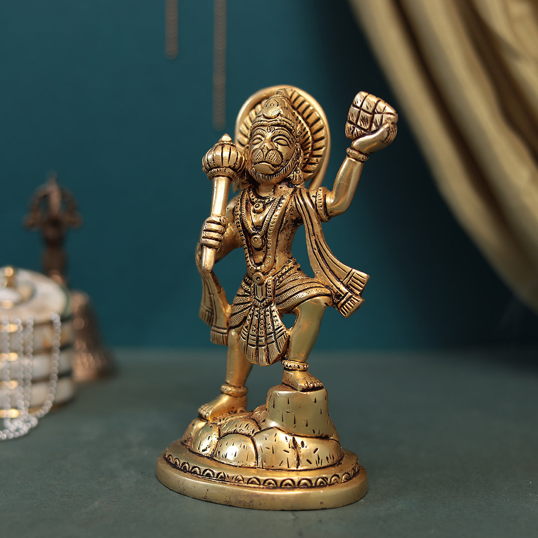 Brass Pavanputra Hanuman Carrying Sanjeevni