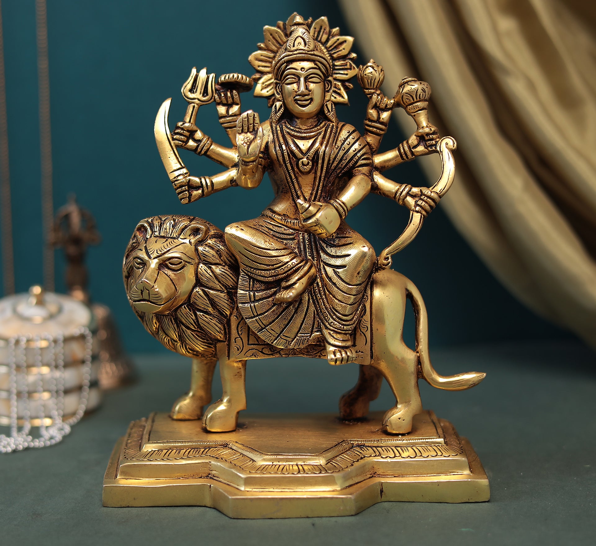 Brass Maa Ambe/Durga/Gauri Idol In 9 Inches (22.8 Cms)