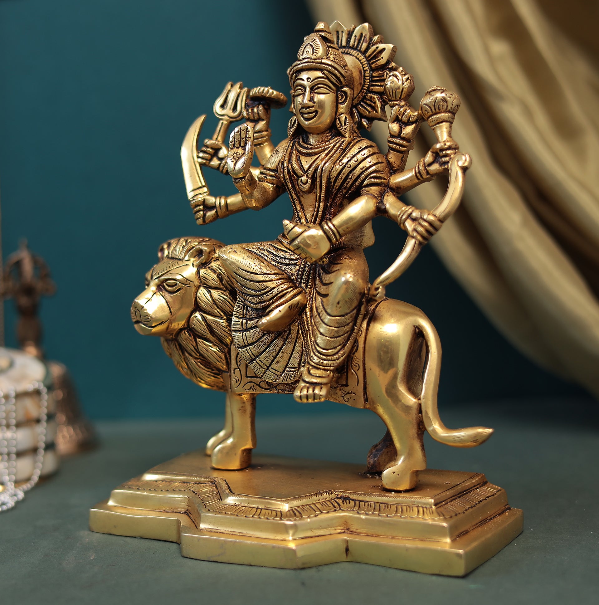 Brass Maa Ambe/Durga/Gauri Idol In 9 Inches (22.8 Cms)