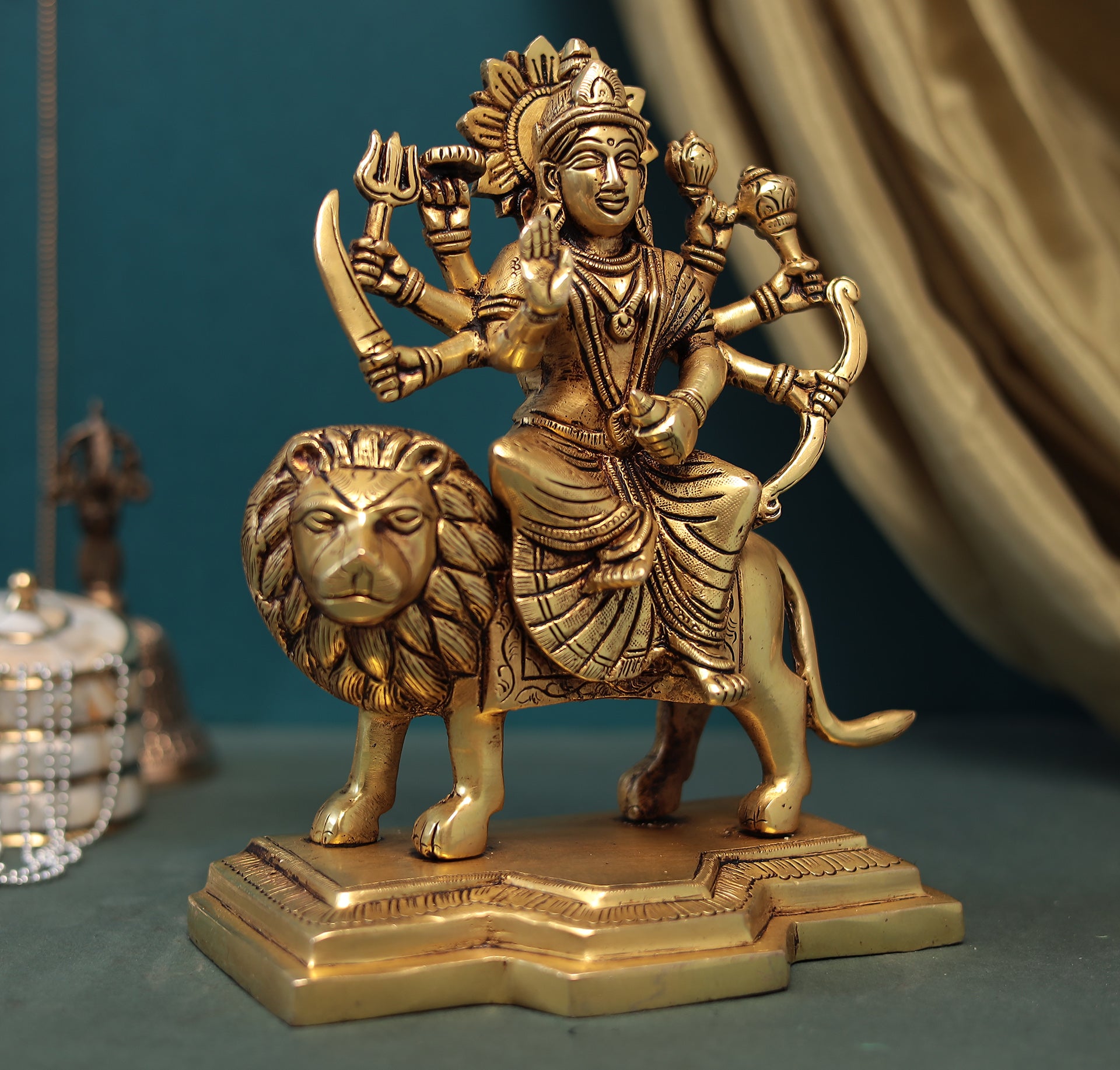 Brass Maa Ambe/Durga/Gauri Idol In 9 Inches (22.8 Cms)