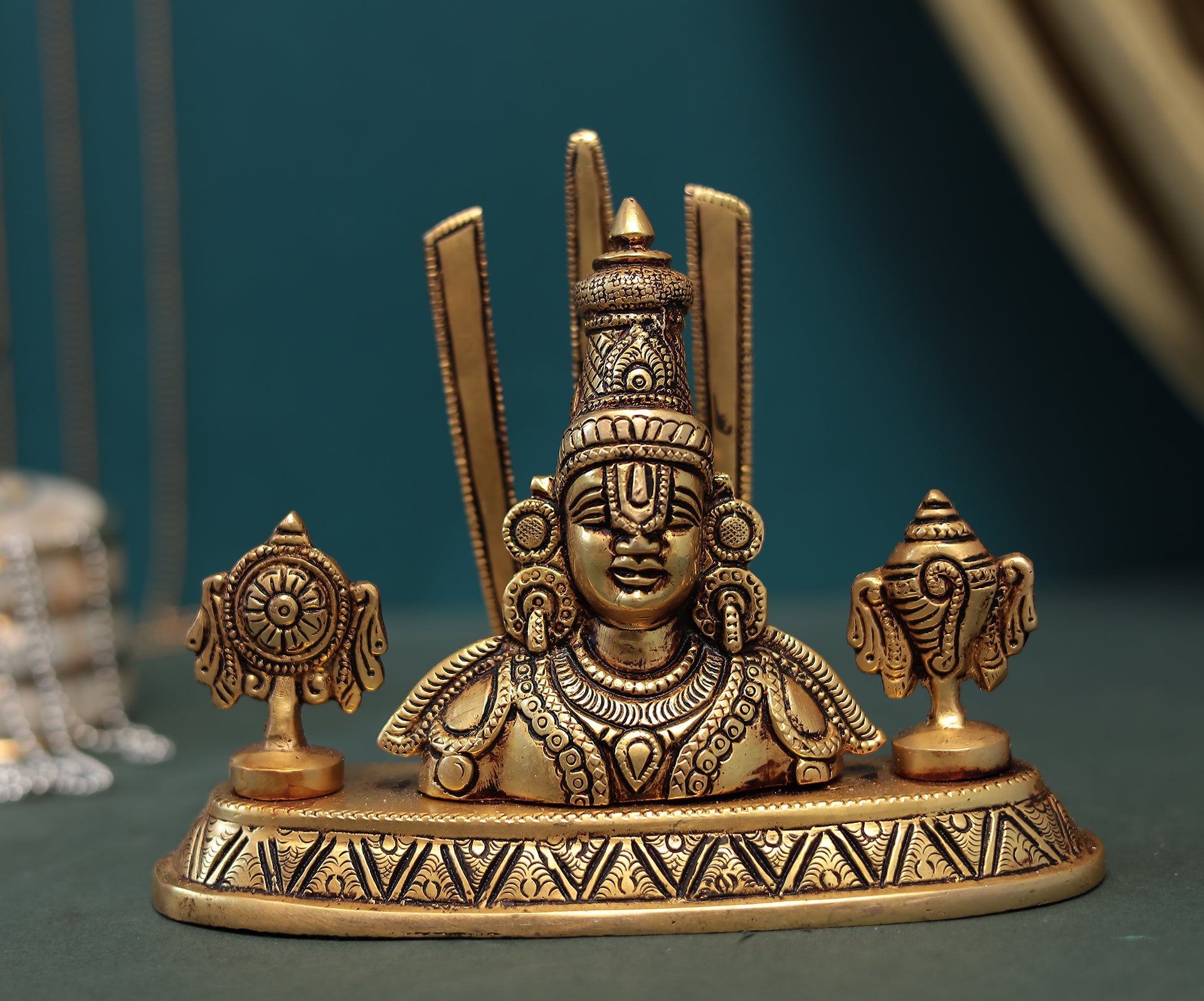 Brass Tirupati Balaji/Venkateshwara Bust Idol